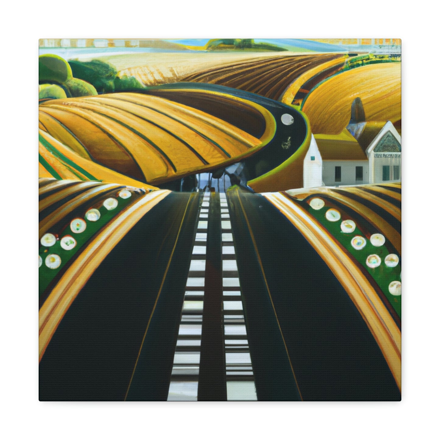 "Country Road in Art Deco" - Canvas