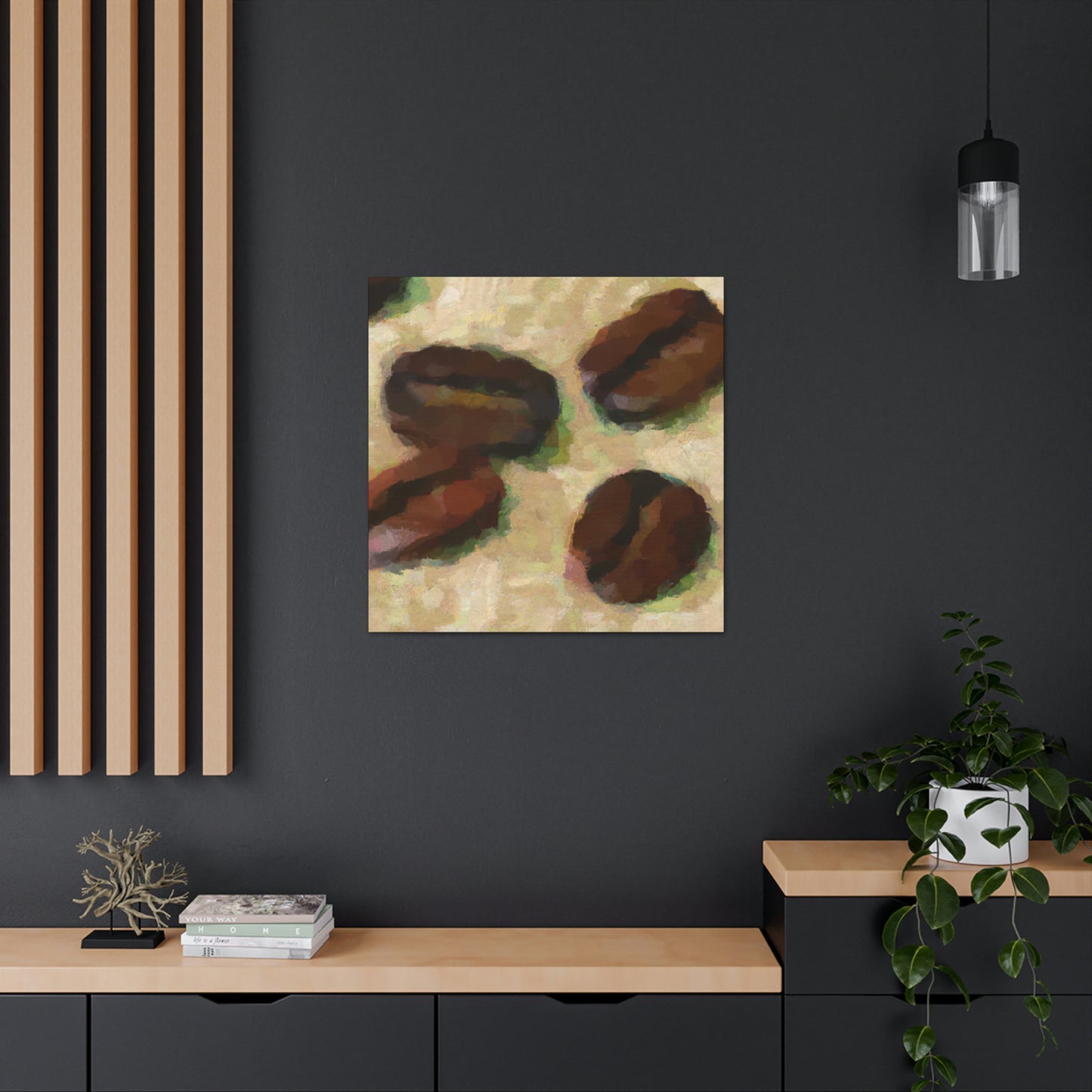 "Coffee Beans in Motion" - Canvas