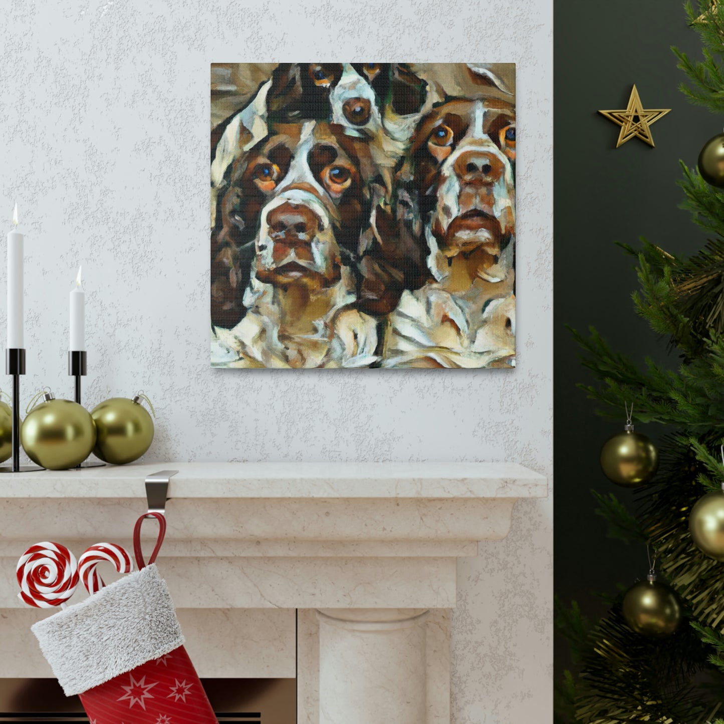 English Springer Watching - Canvas