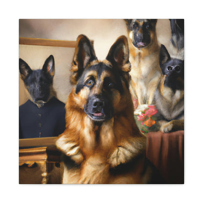 "German Shepherd Reflection" - Canvas