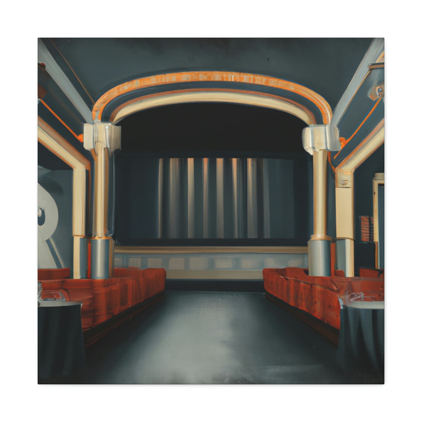 "Vintage Movie Theater Scene" - Canvas