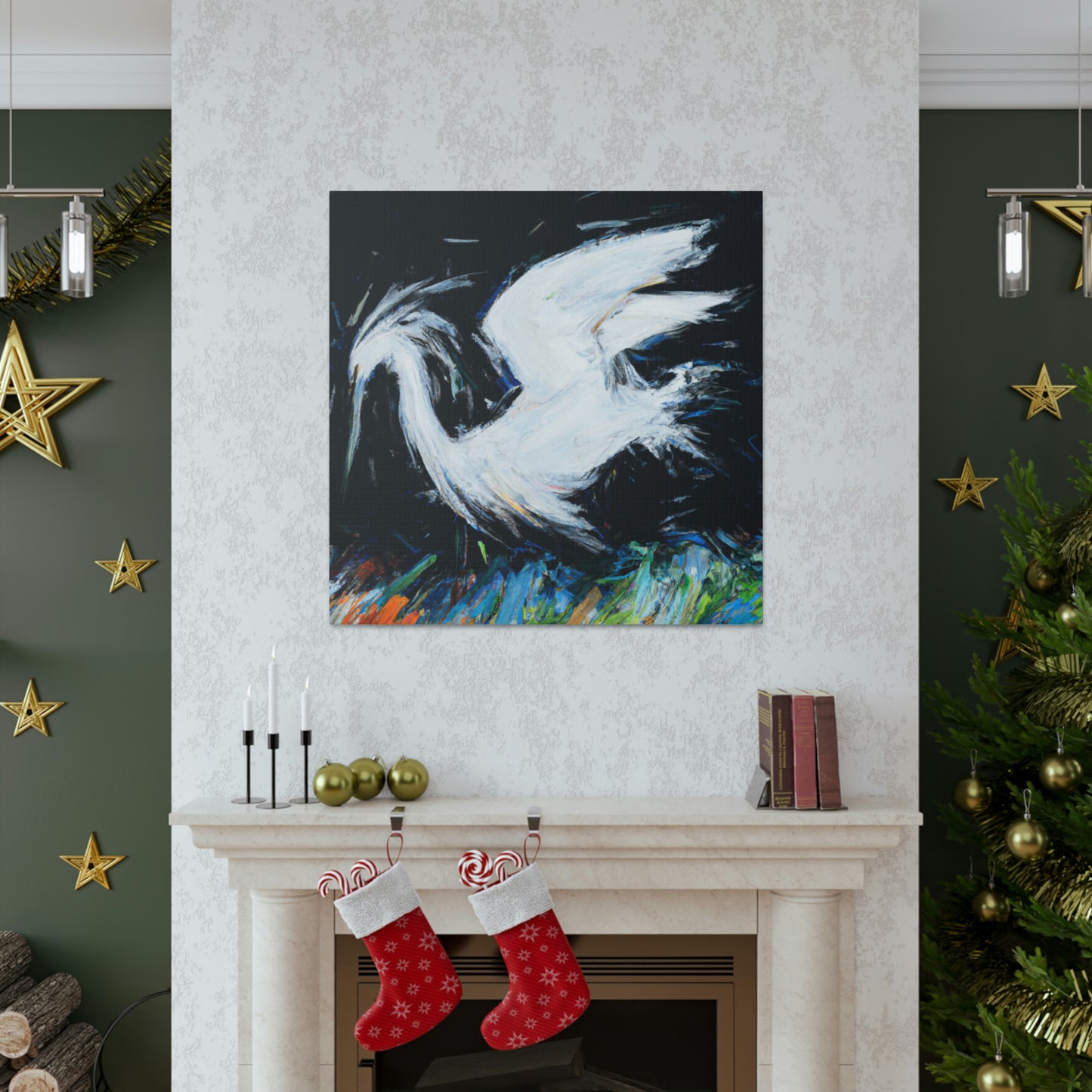 Snowy Egret Splendor. - Canvas