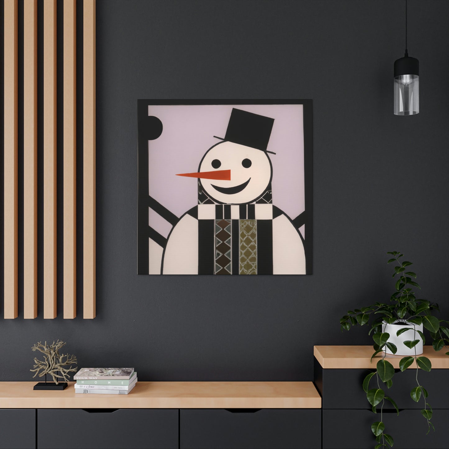 "Frosty Art Deco Snowman" - Canvas