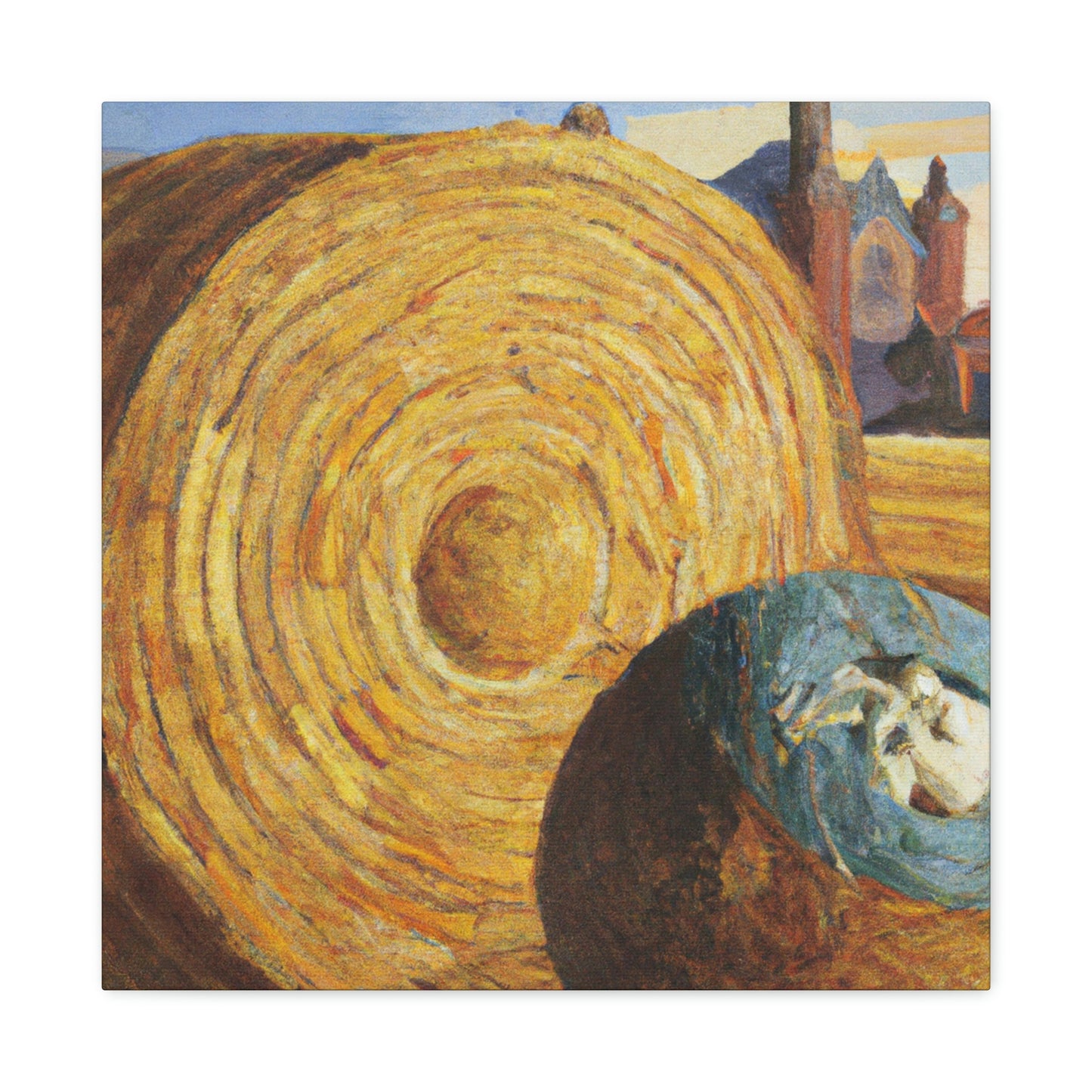 Hay Bales in Bloom - Canvas