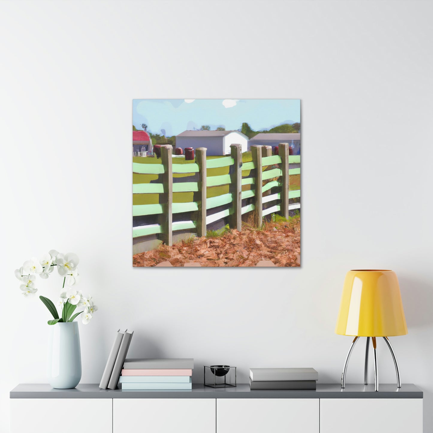 "Barnyard Fence Bouquet" - Canvas