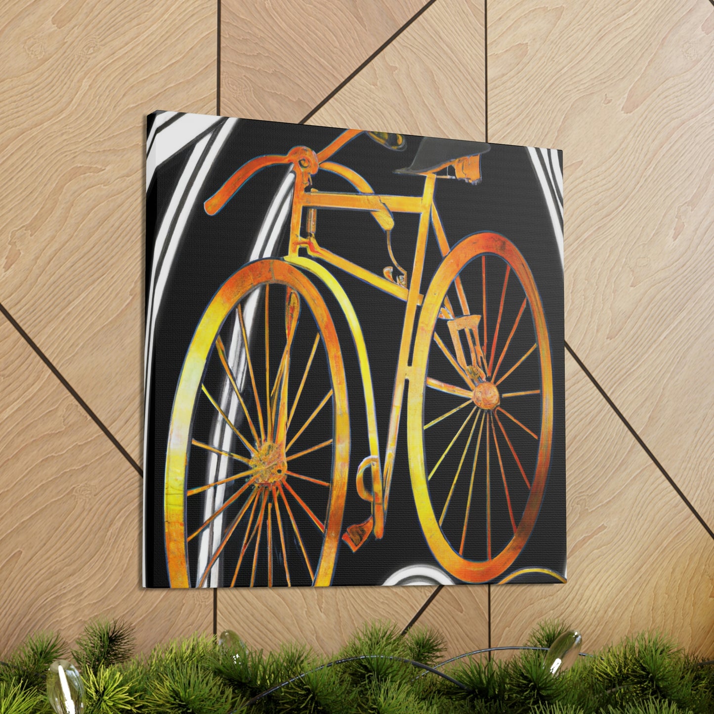 "Wheeling Art Deco Bike" - Canvas