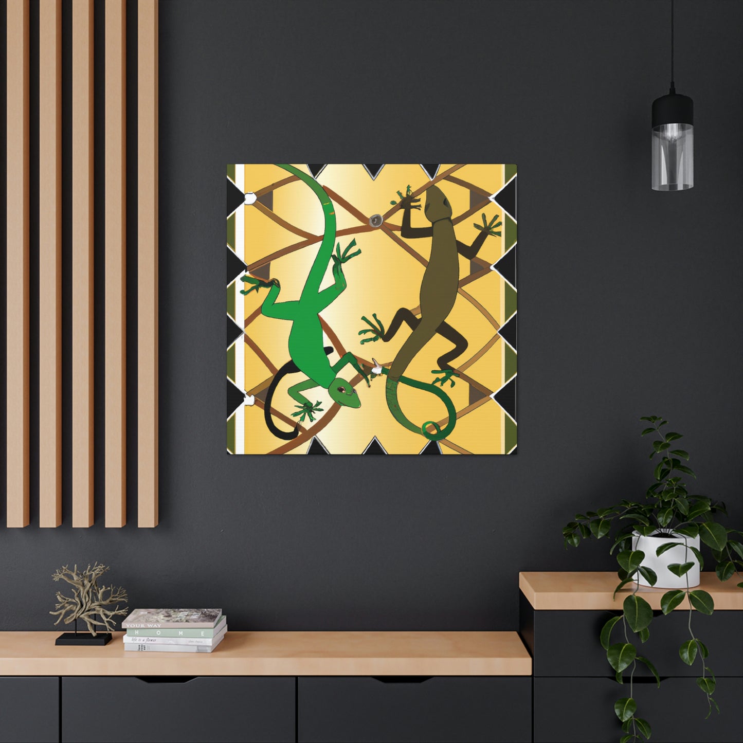 Lizards in Deco Style - Canvas