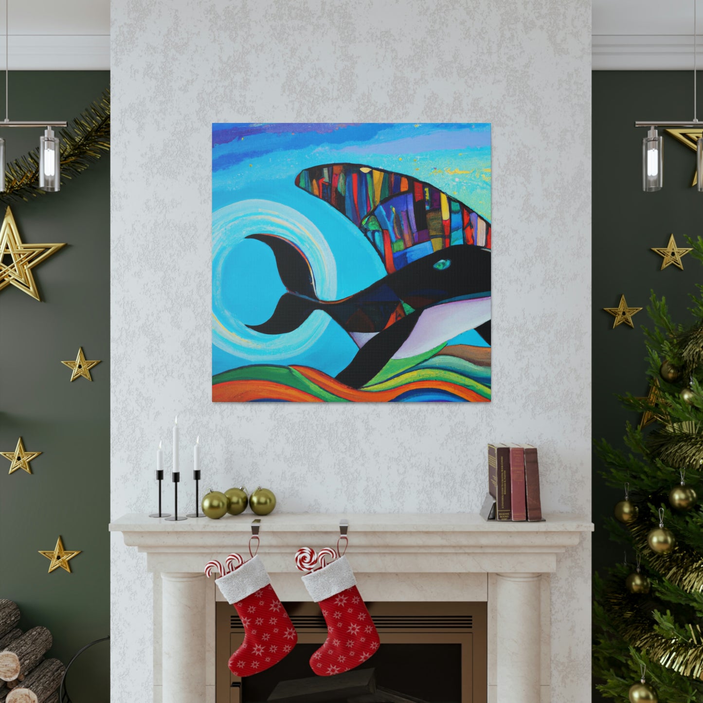 "Whaling in Art Deco" - Canvas