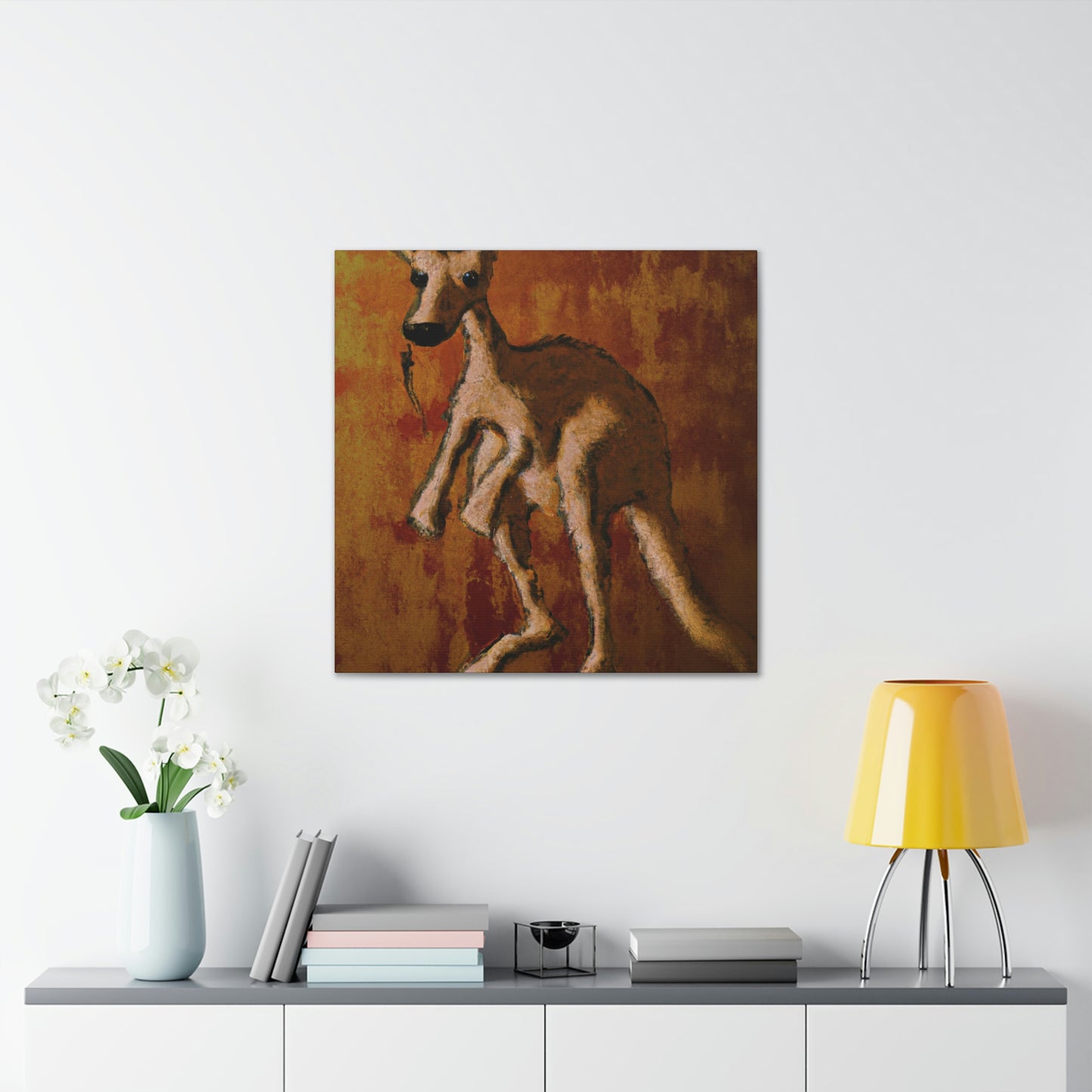 Kangaroo in Moonlight - Canvas