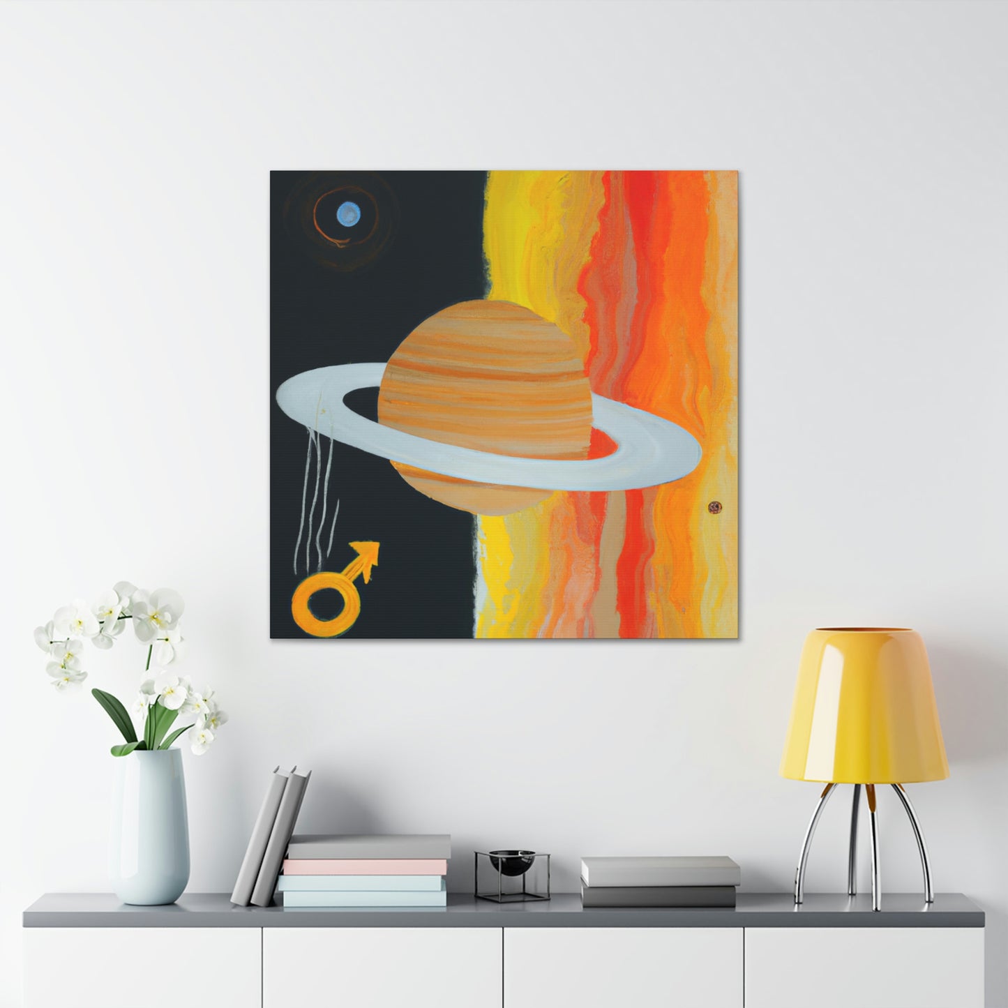 Saturn's Majestic Glow - Canvas