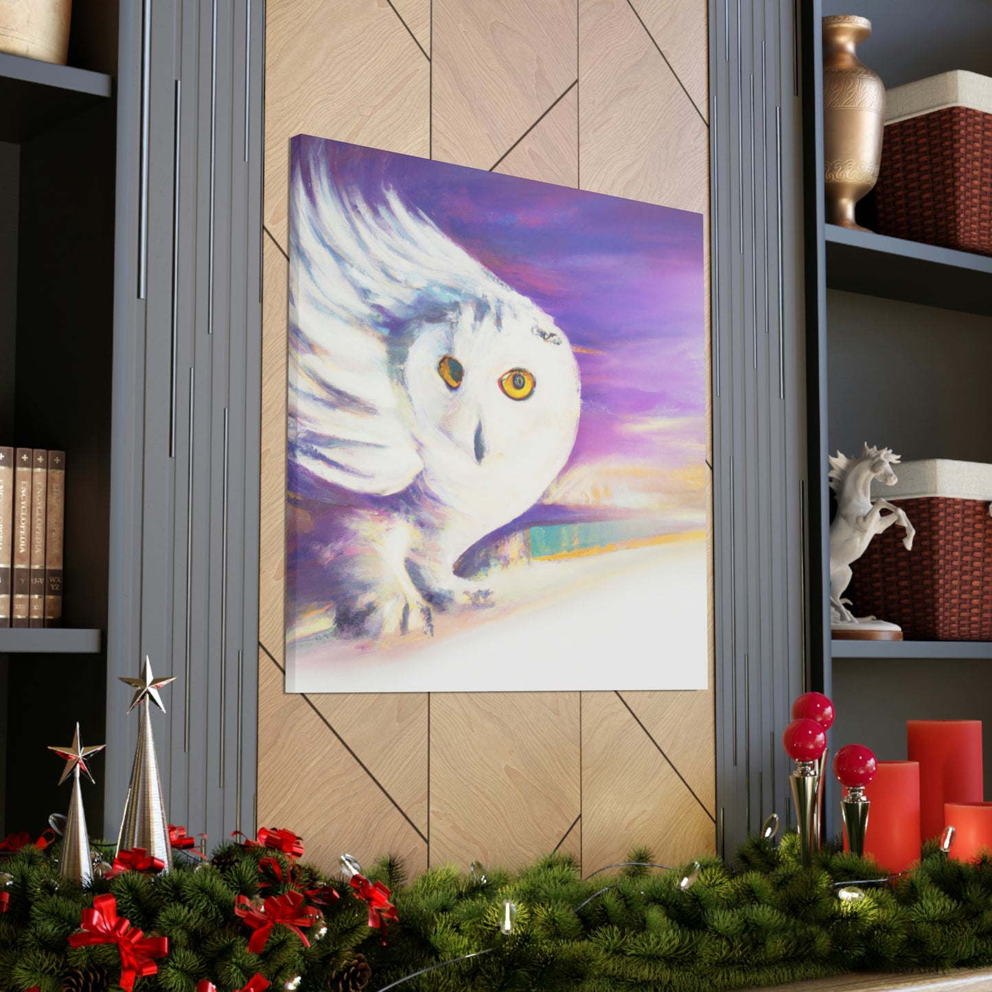 "Snowy Owl in Moonlight" - Canvas