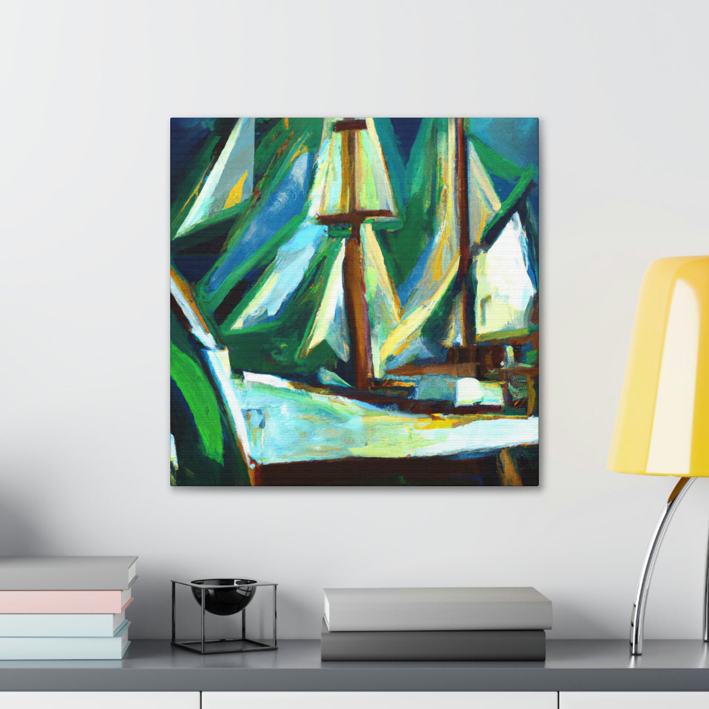 Boat on Blue Sea - Canvas