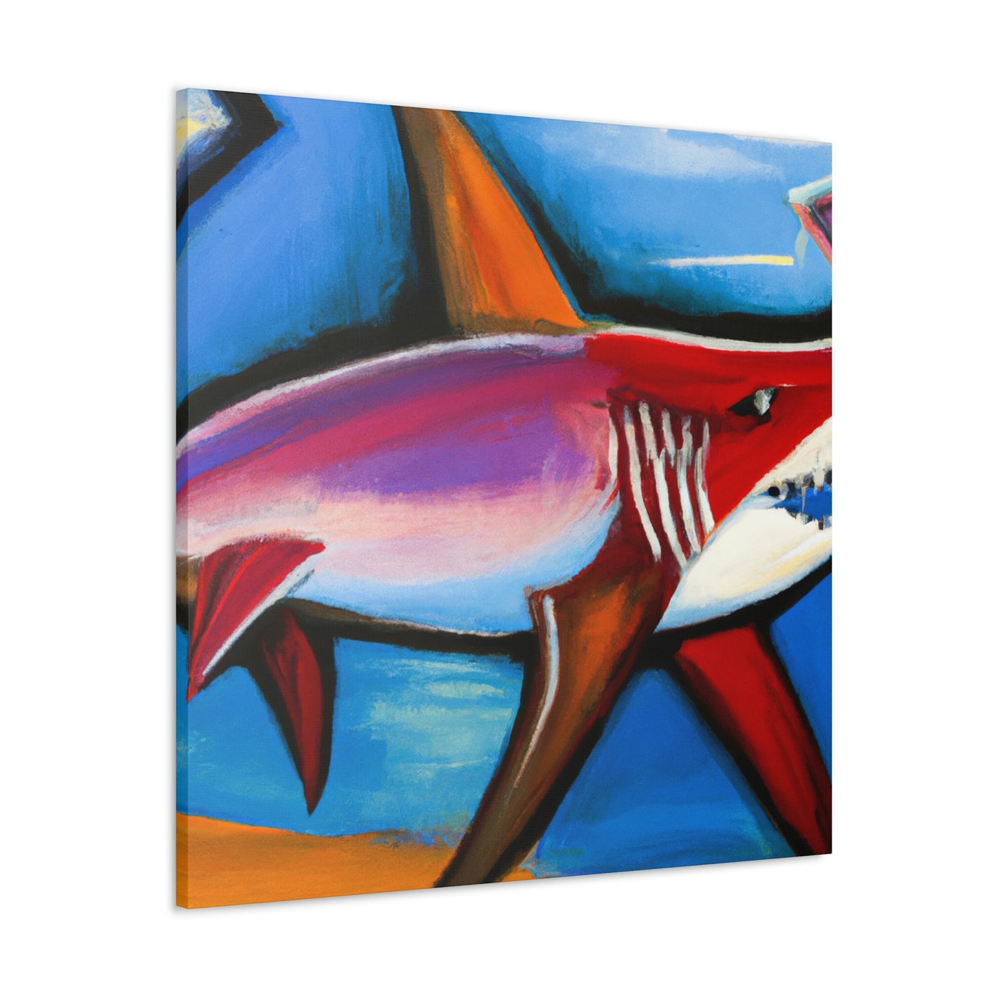 "Fearsome Shark Swimming" - Canvas