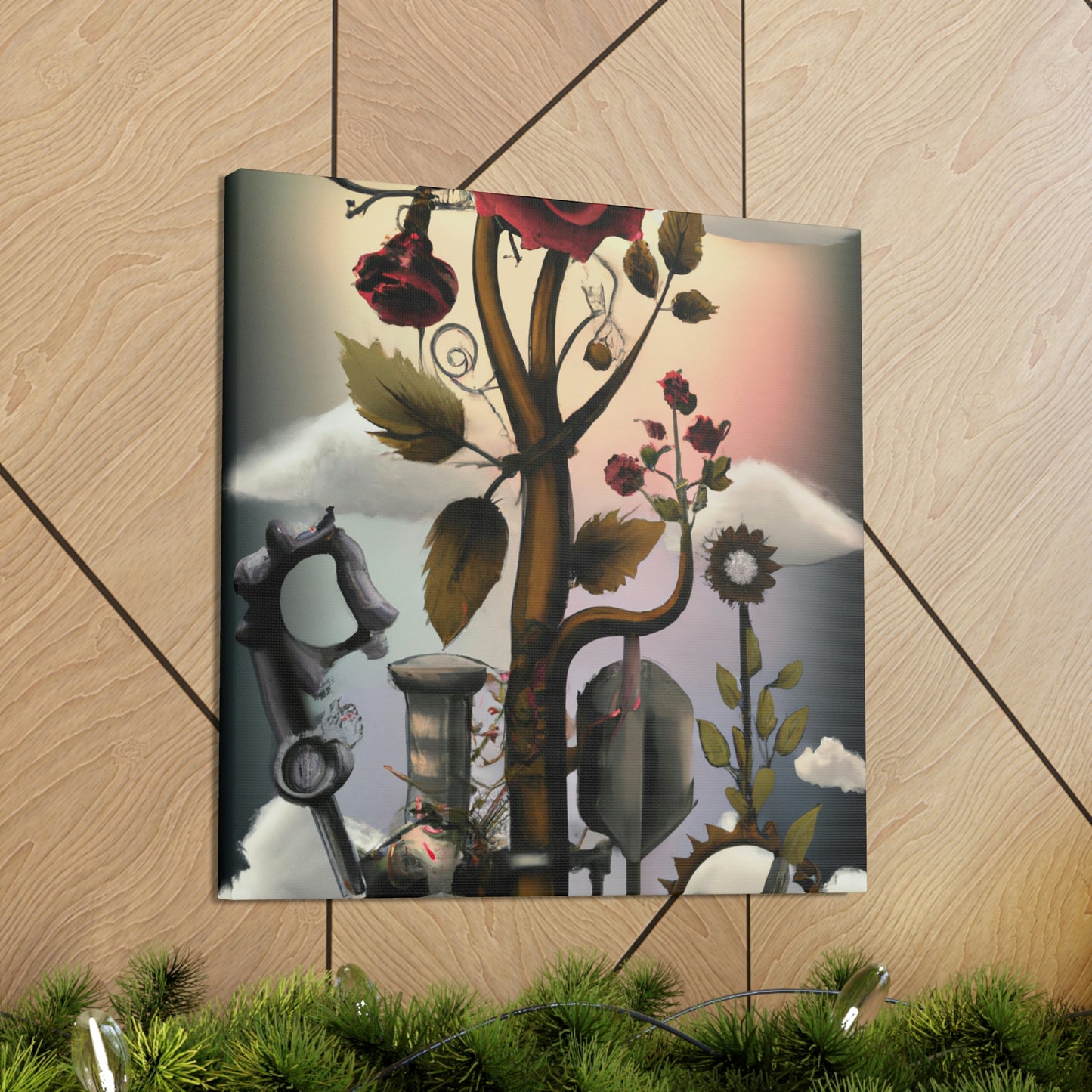 Rose and Brass Blooms - Canvas