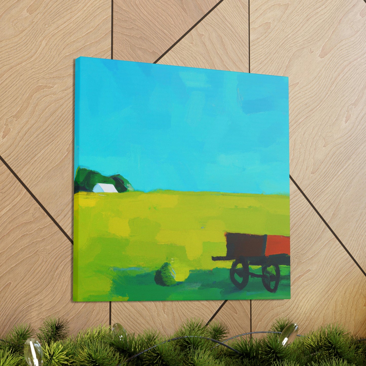 "Hay Wagon Minimalism" - Canvas