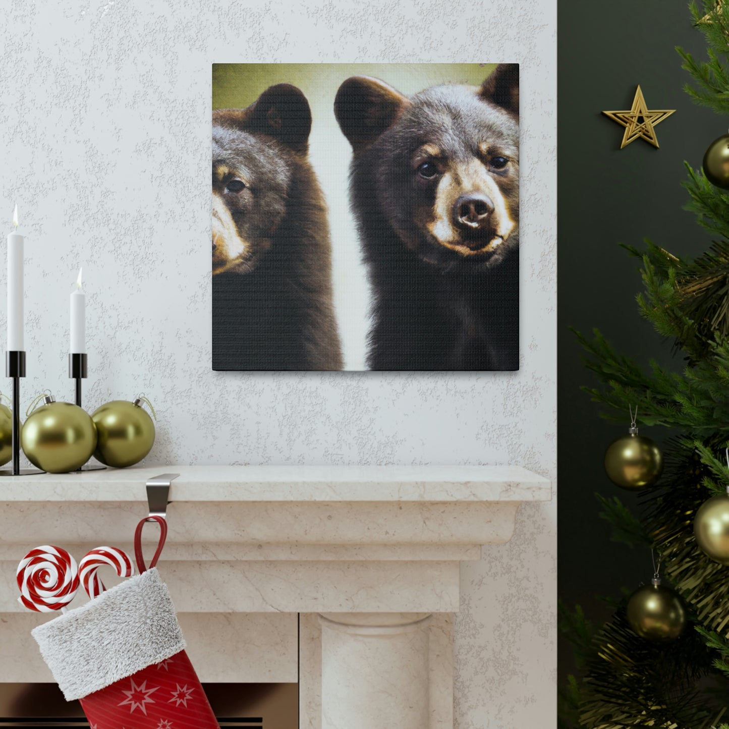 "Black Bears in Nature" - Canvas