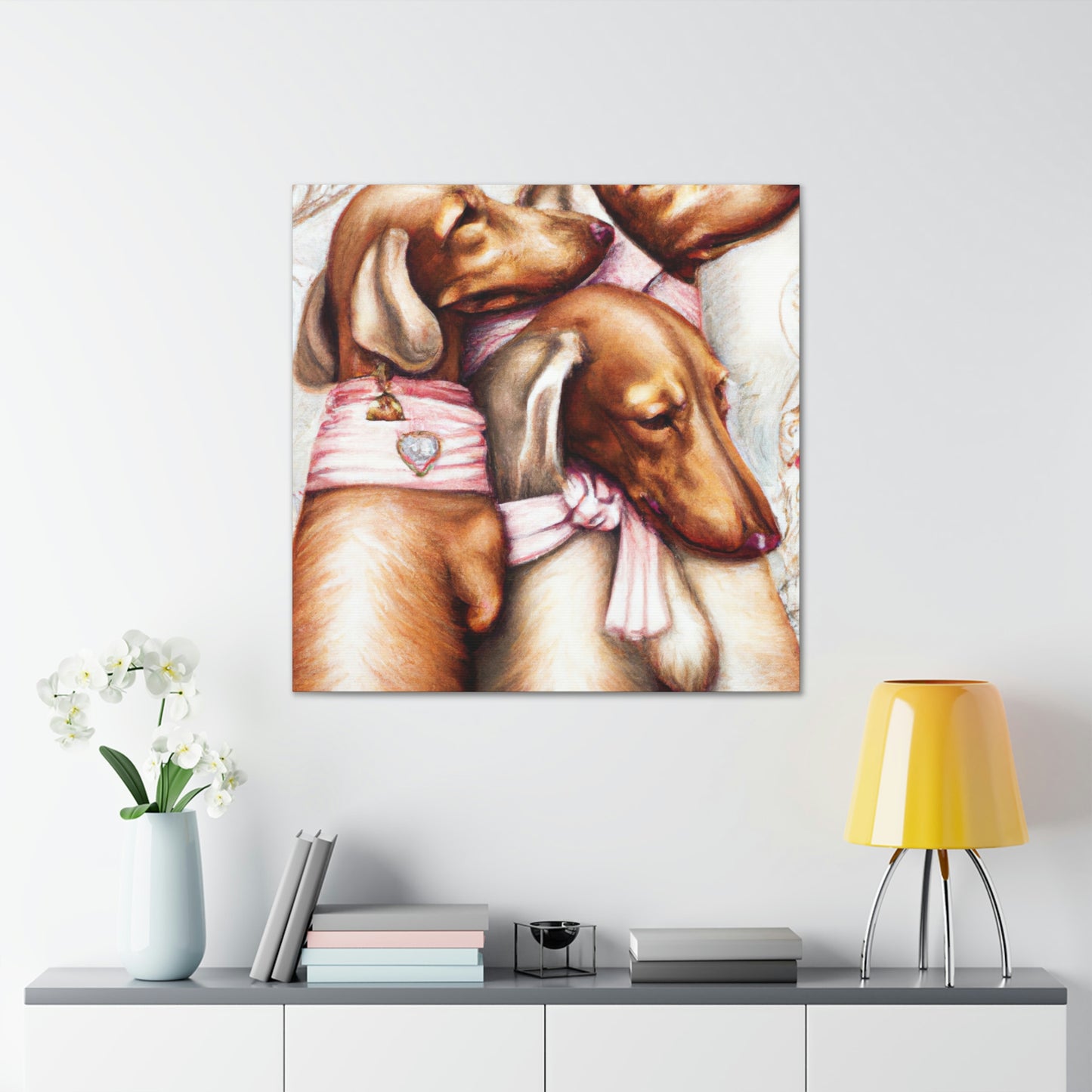 "Dashing Dachshund Deco" - Canvas