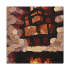 Fiery Hearth Embers - Canvas