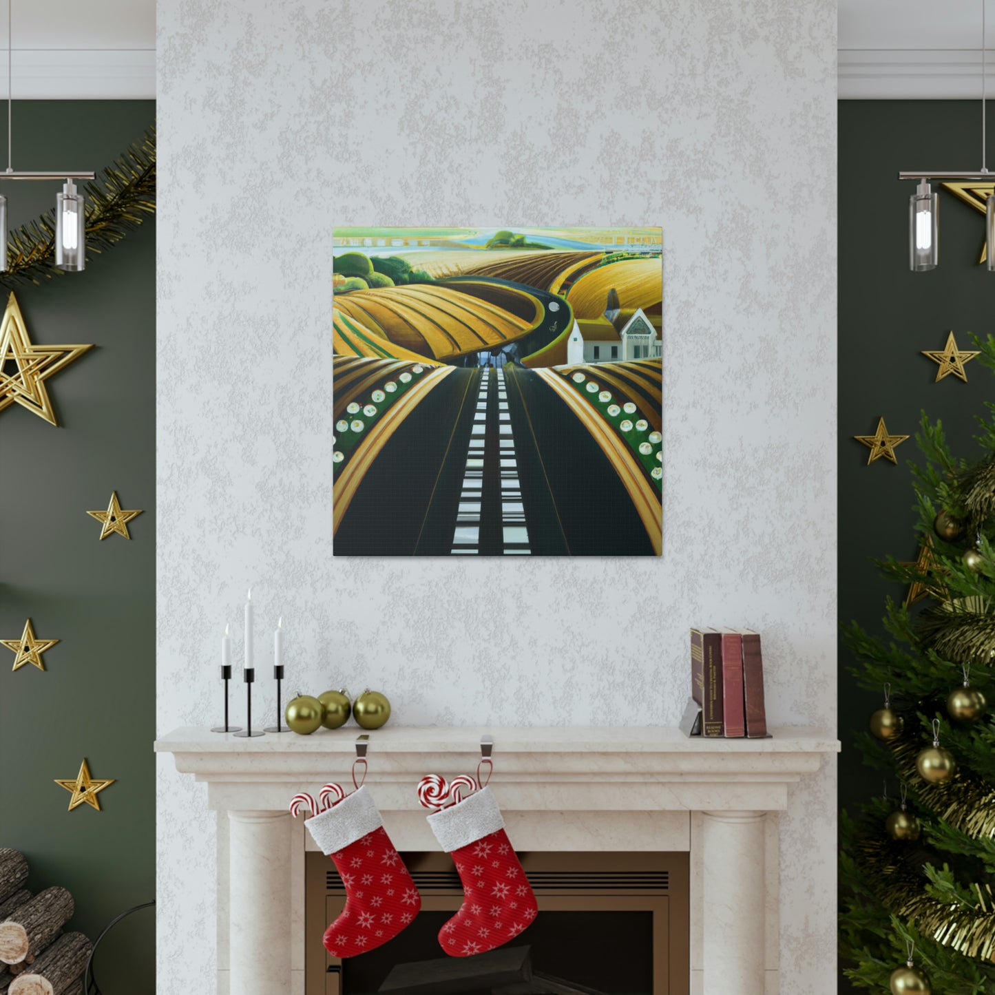 "Country Road in Art Deco" - Canvas