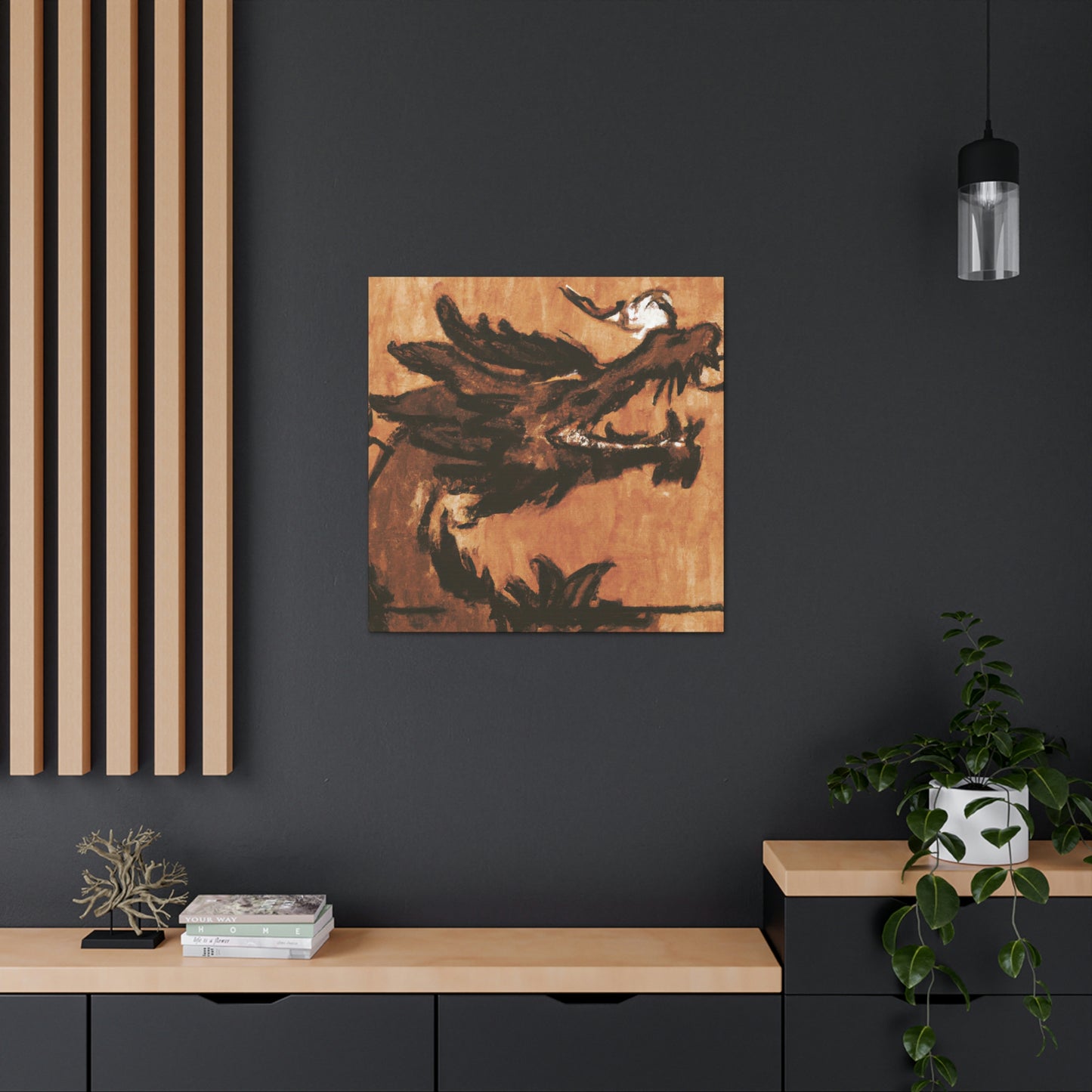 "Dragon In Cloudscape" - Canvas