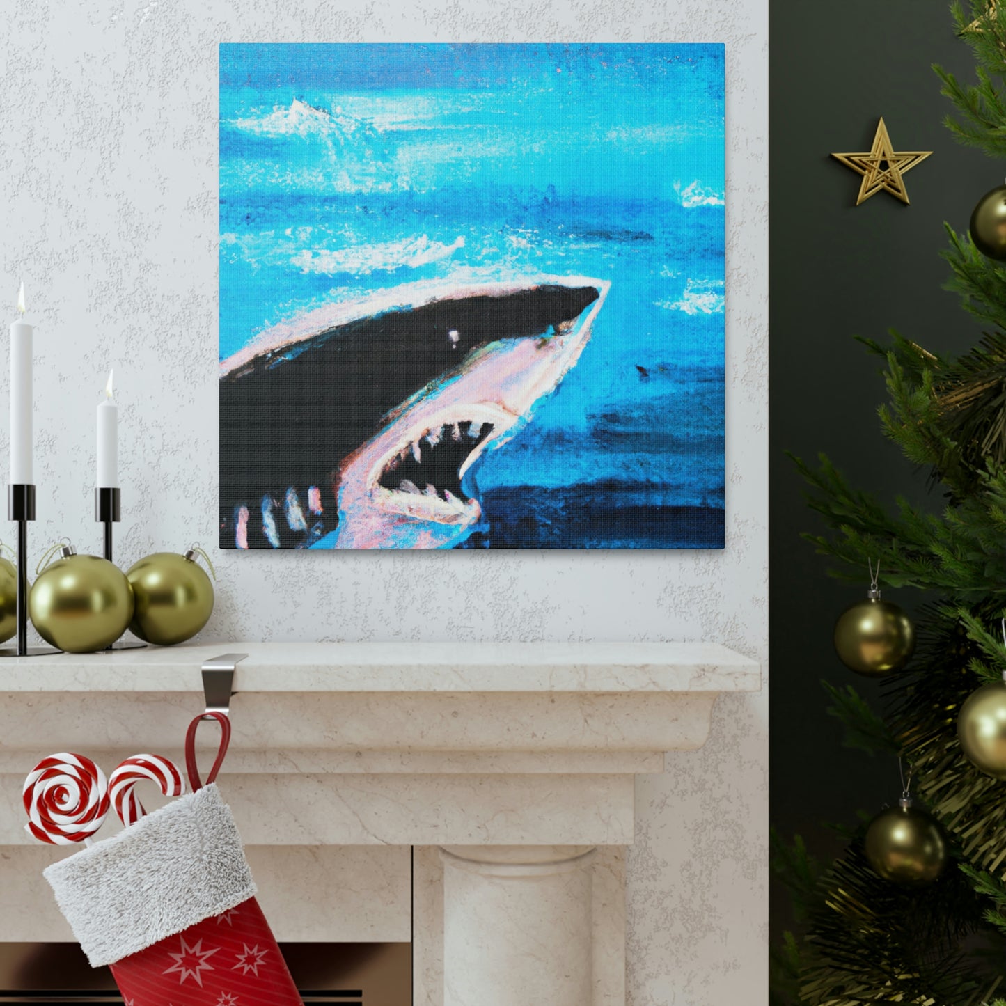 "Dangerous White Shark" - Canvas