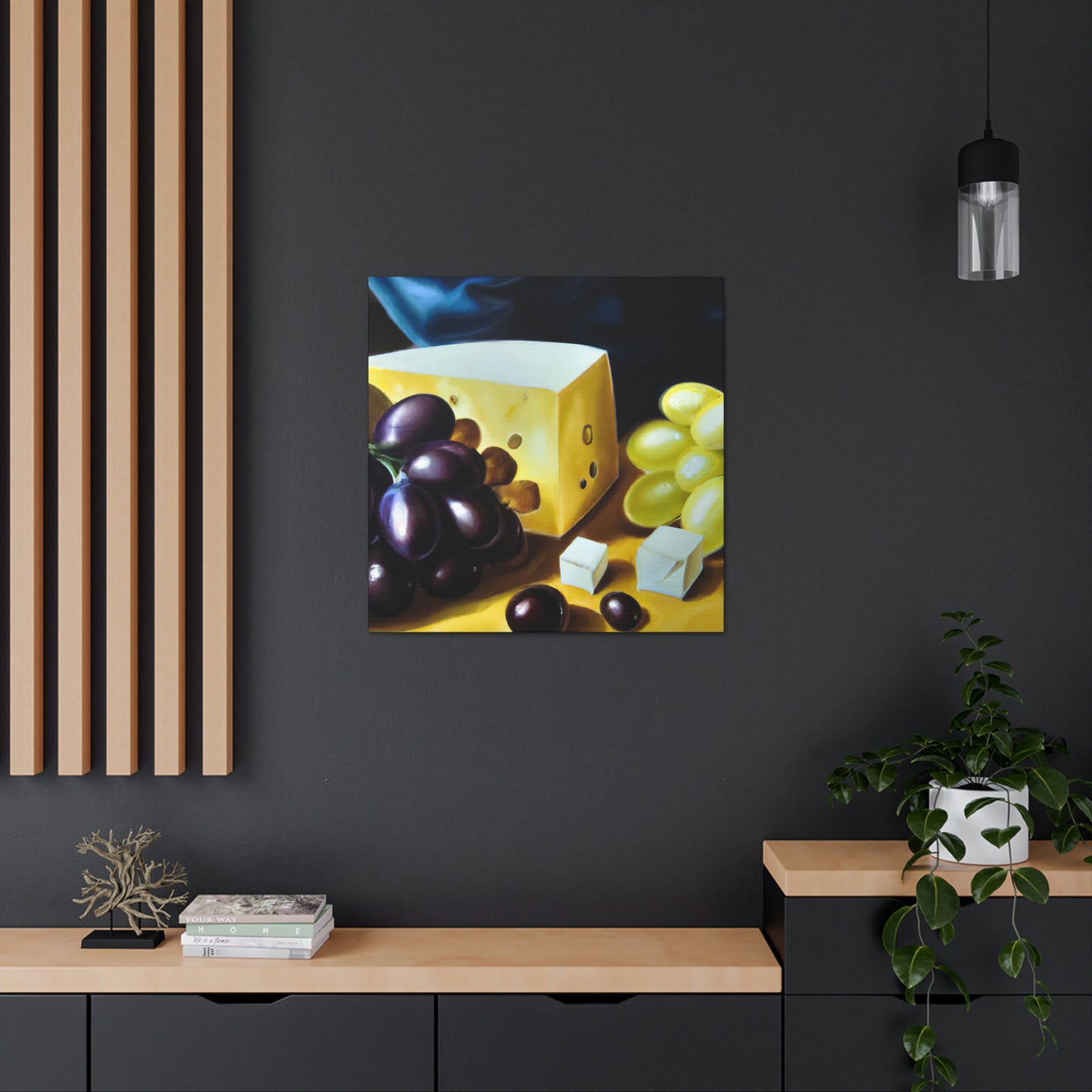 Cheese and Grapes Tapestry - Canvas