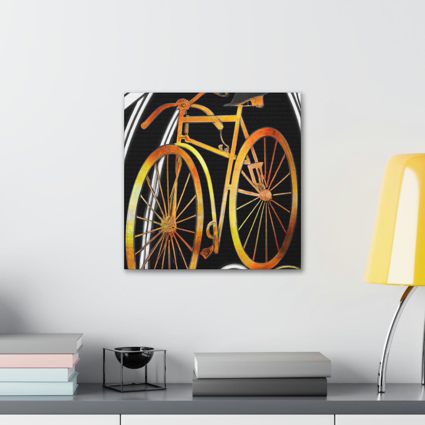 "Wheeling Art Deco Bike" - Canvas