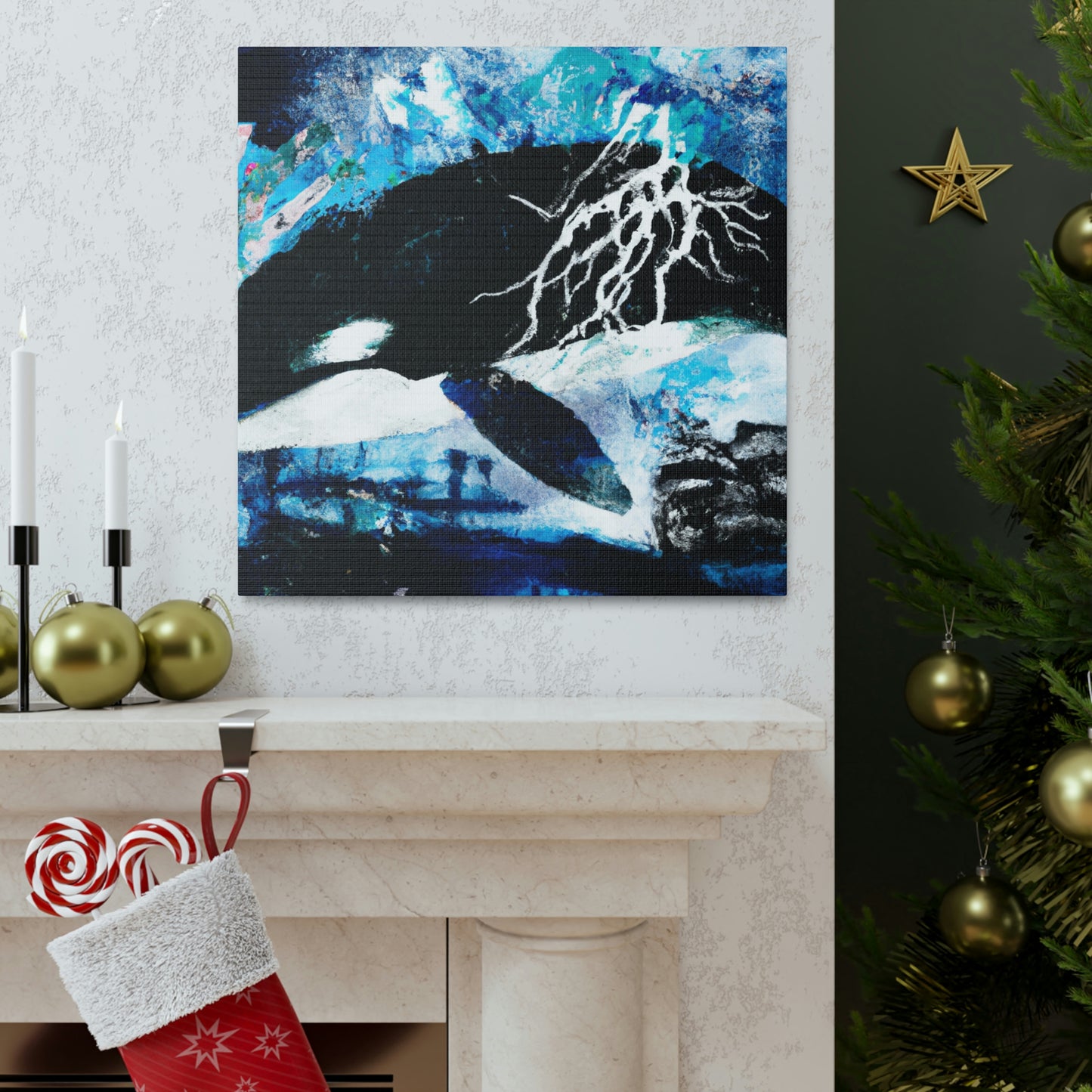 Whale in Abstract Form - Canvas