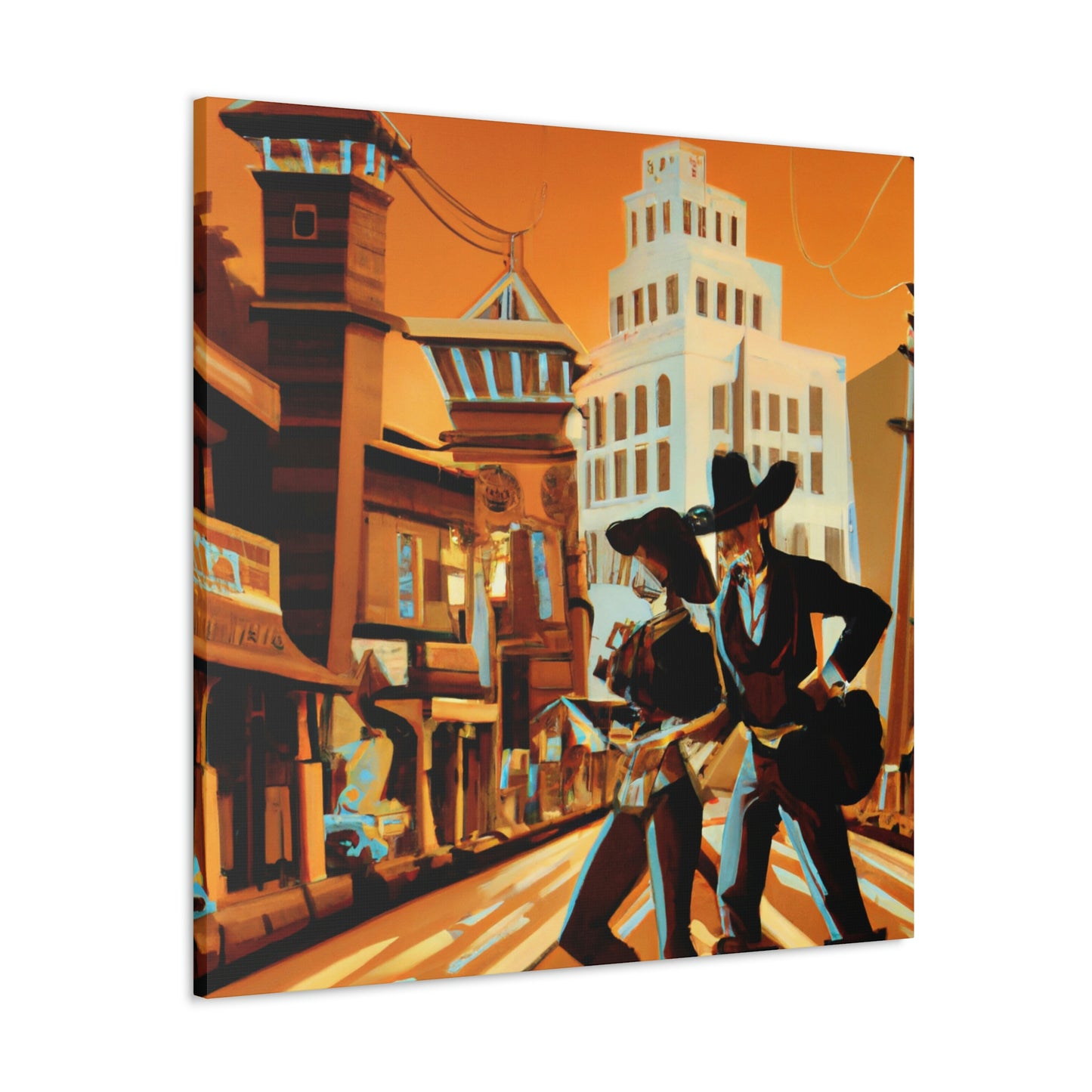 "Old West Glitz City" - Canvas