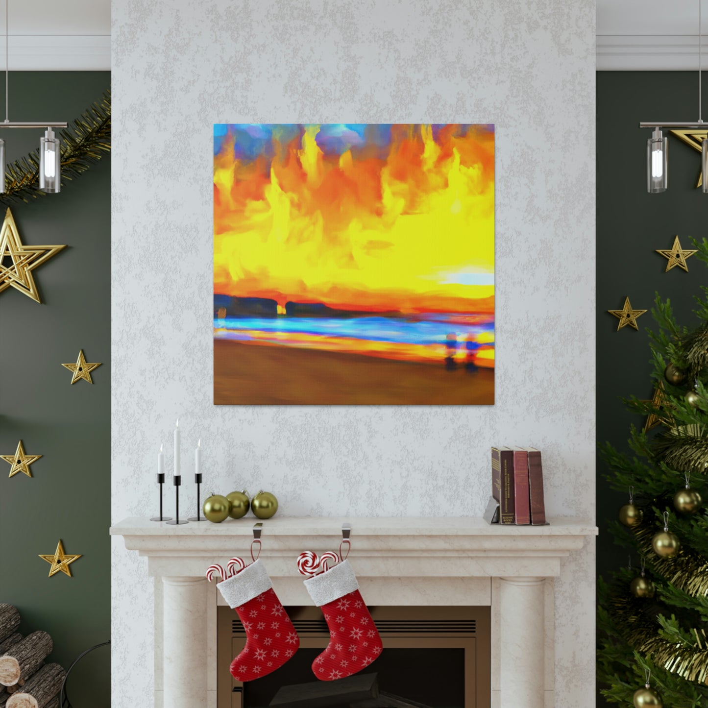 A Framed Glowing Sunset - Canvas