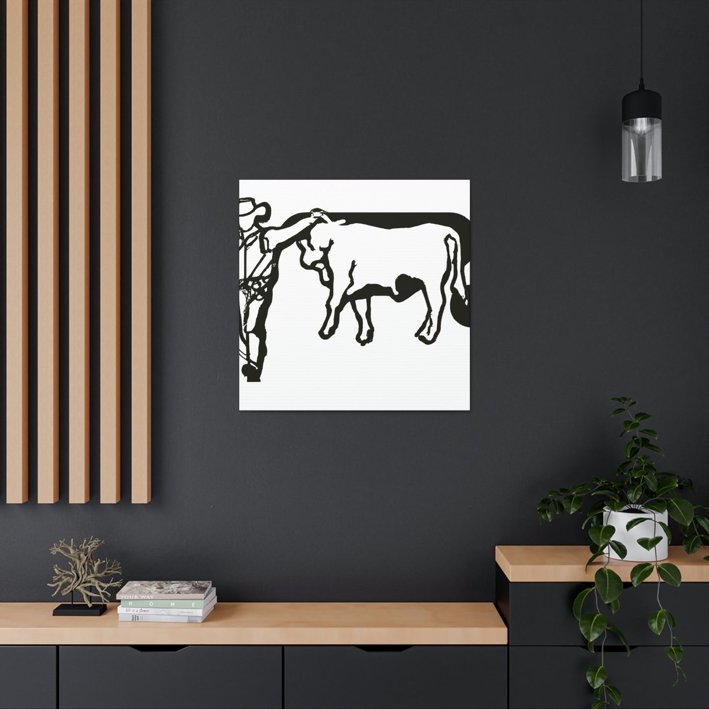 Branding Cattle Abstract - Canvas