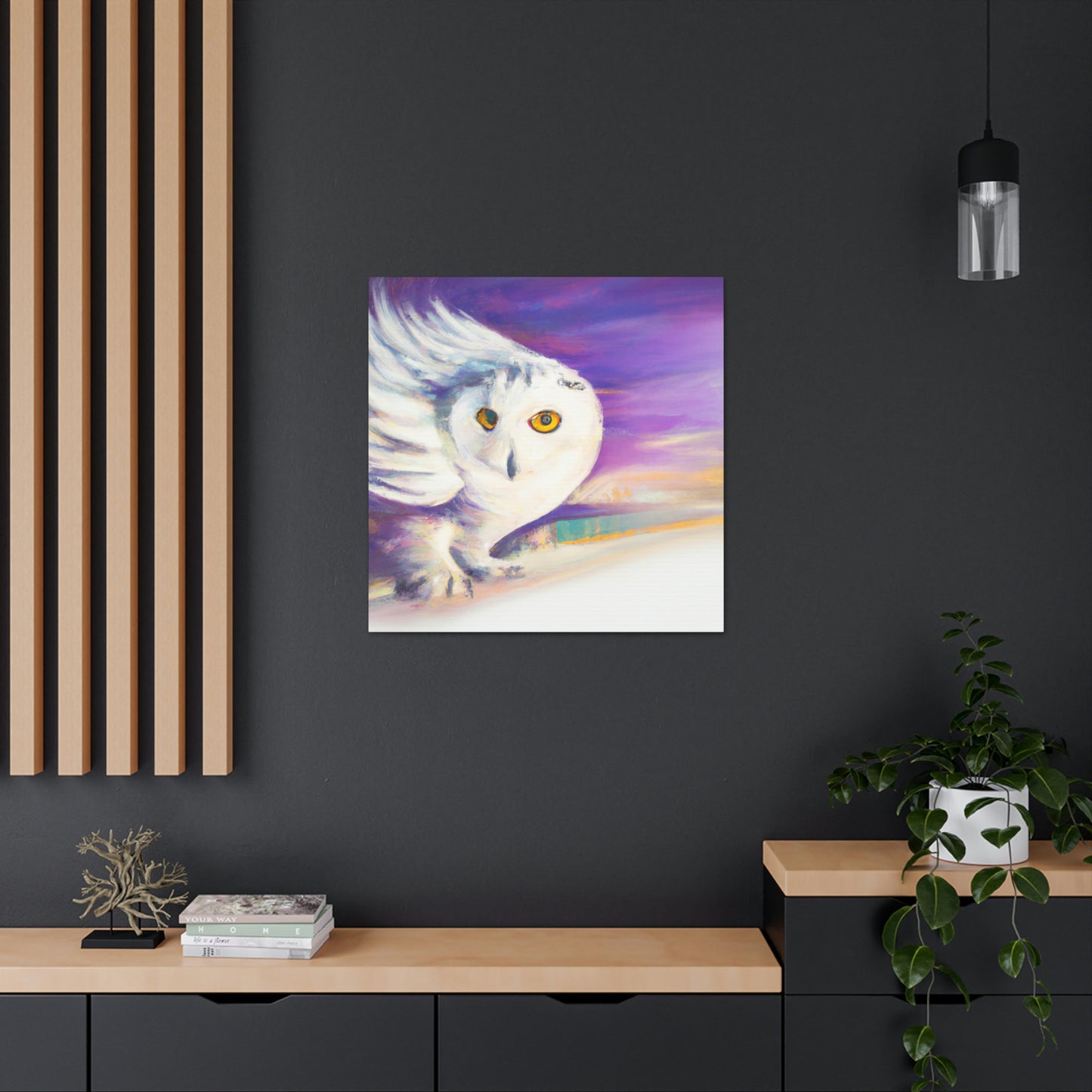 "Snowy Owl in Moonlight" - Canvas