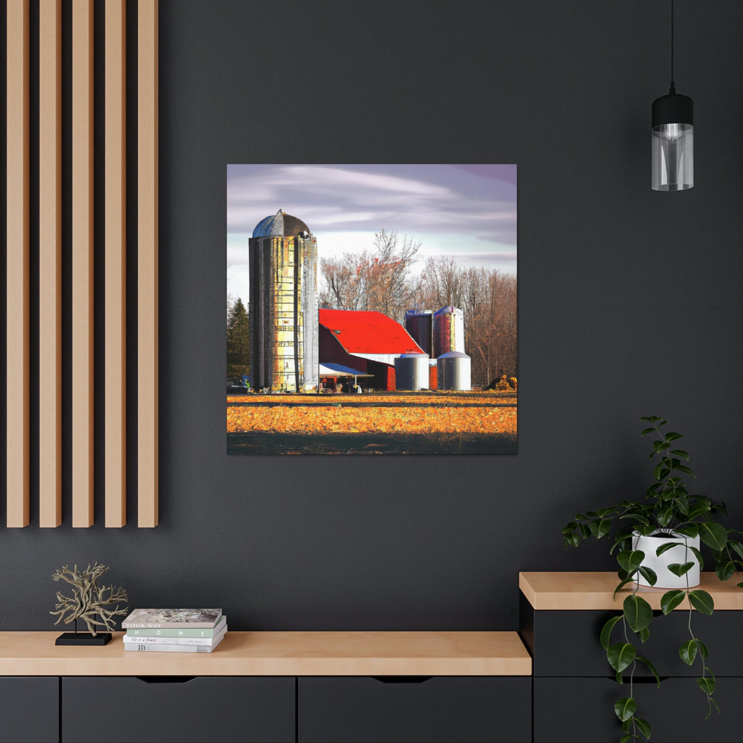 Silo at Sunset Sky - Canvas