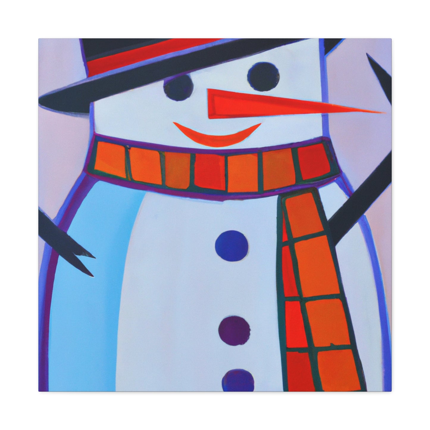 "Frosty Art Deco Snowman" - Canvas