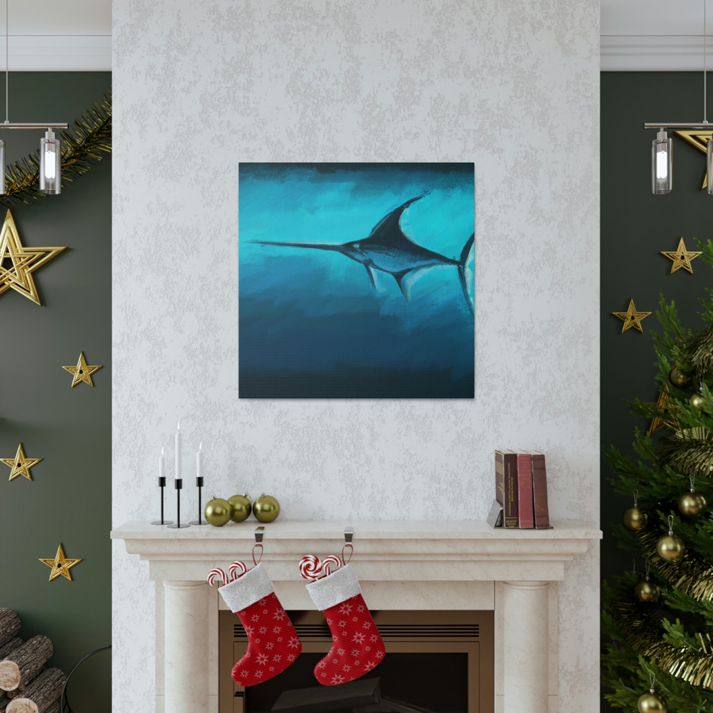 "Swordfish in Moonlight" - Canvas