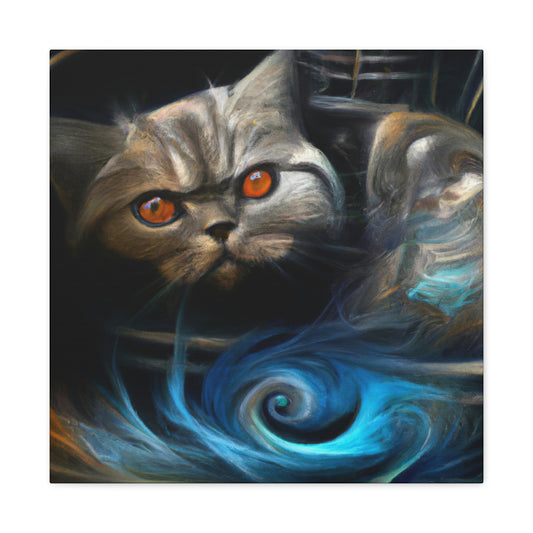 "Cat Purring Contentedly" - Canvas