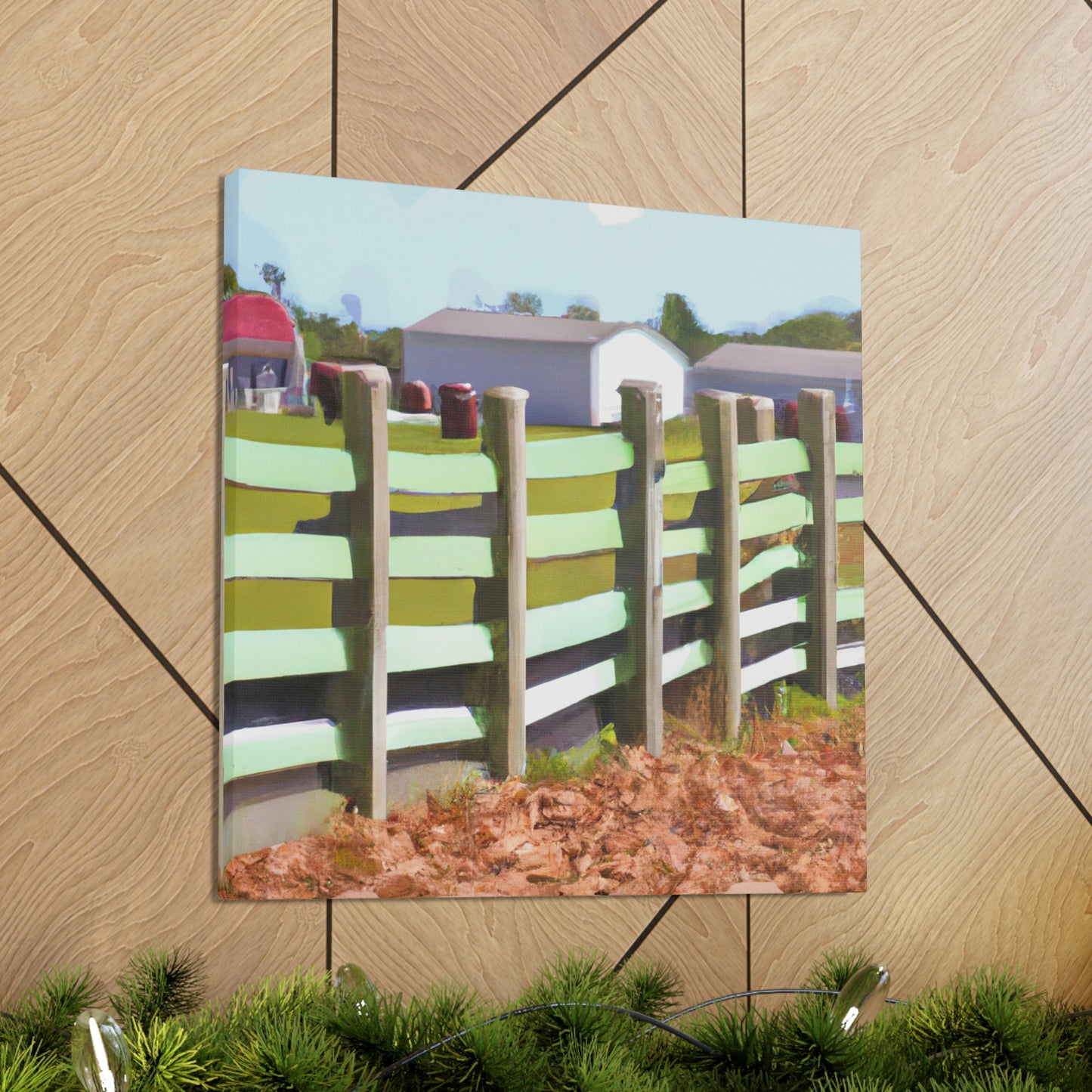 "Barnyard Fence Bouquet" - Canvas