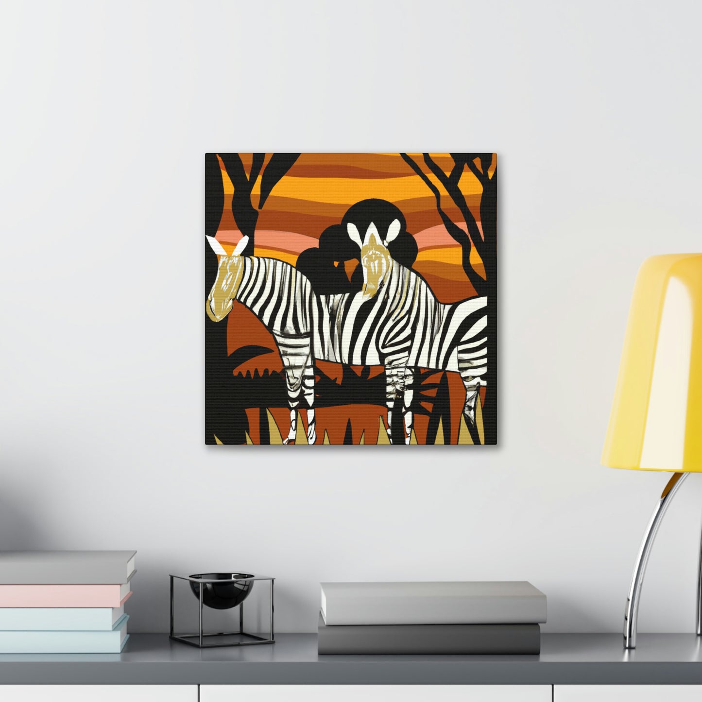 "Zebra in Moonlight Glaze" - Canvas