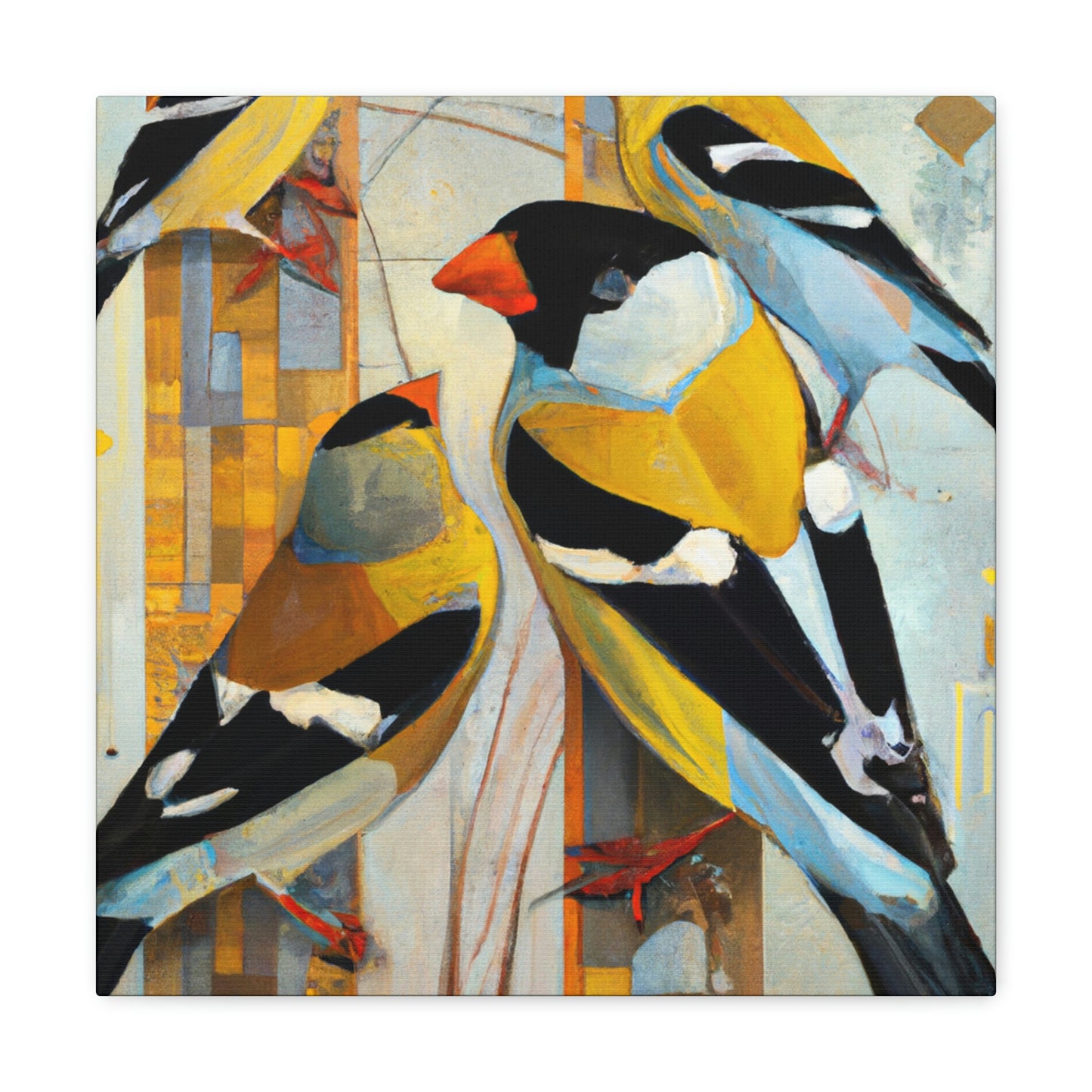 "Goldfinch in Deco Style" - Canvas