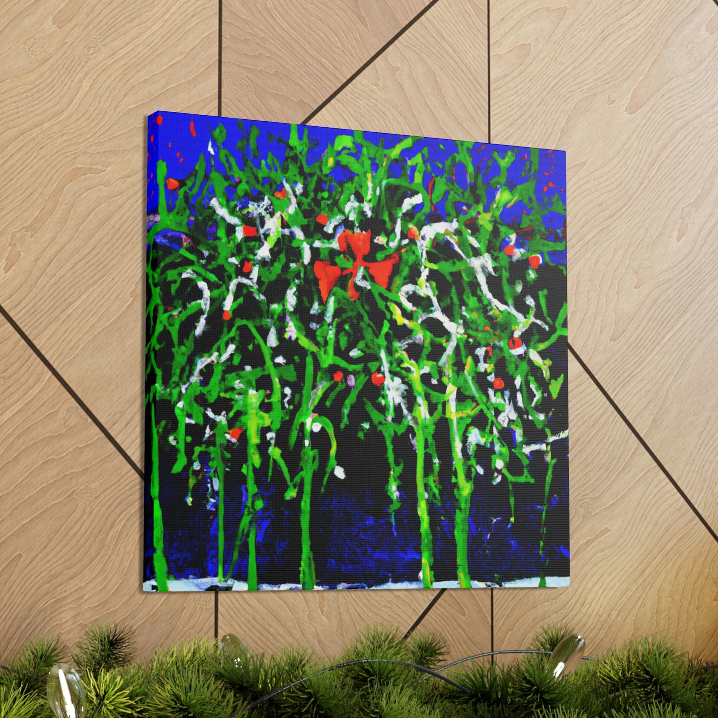 Mistletoe Embrace Expressionism - Canvas