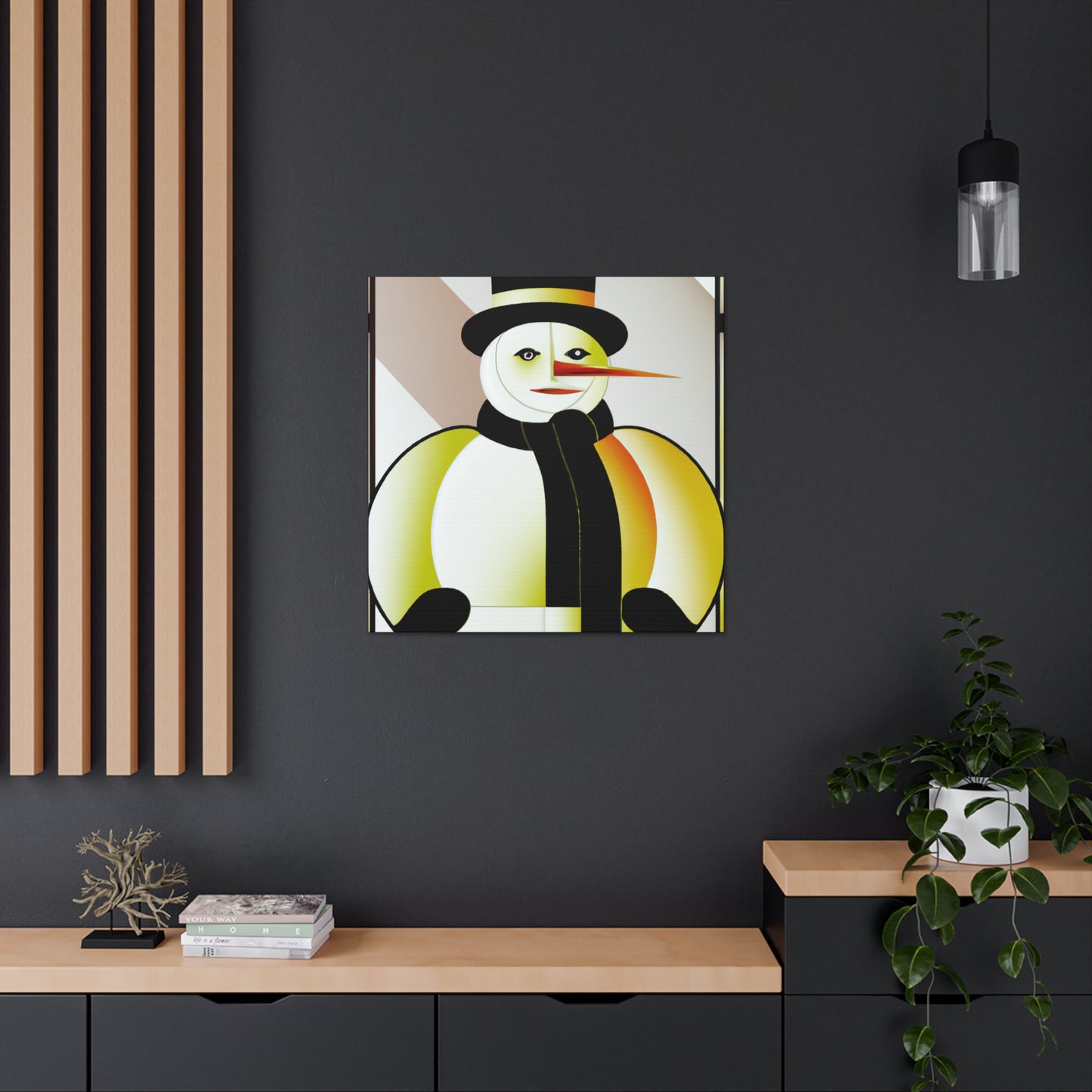 "Frosty Snowman Deco" - Canvas