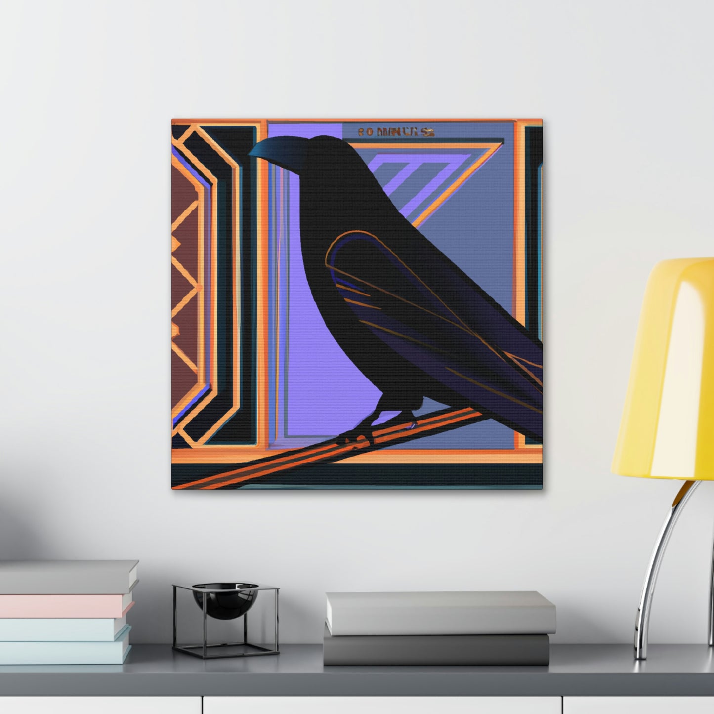 "Crow Over Art Deco." - Canvas