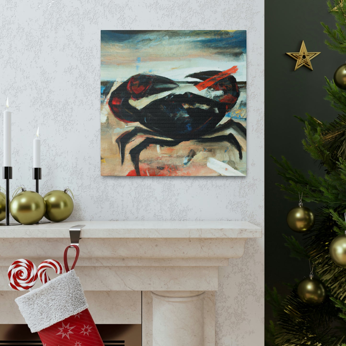 Crab on Abstract Canvas - Canvas