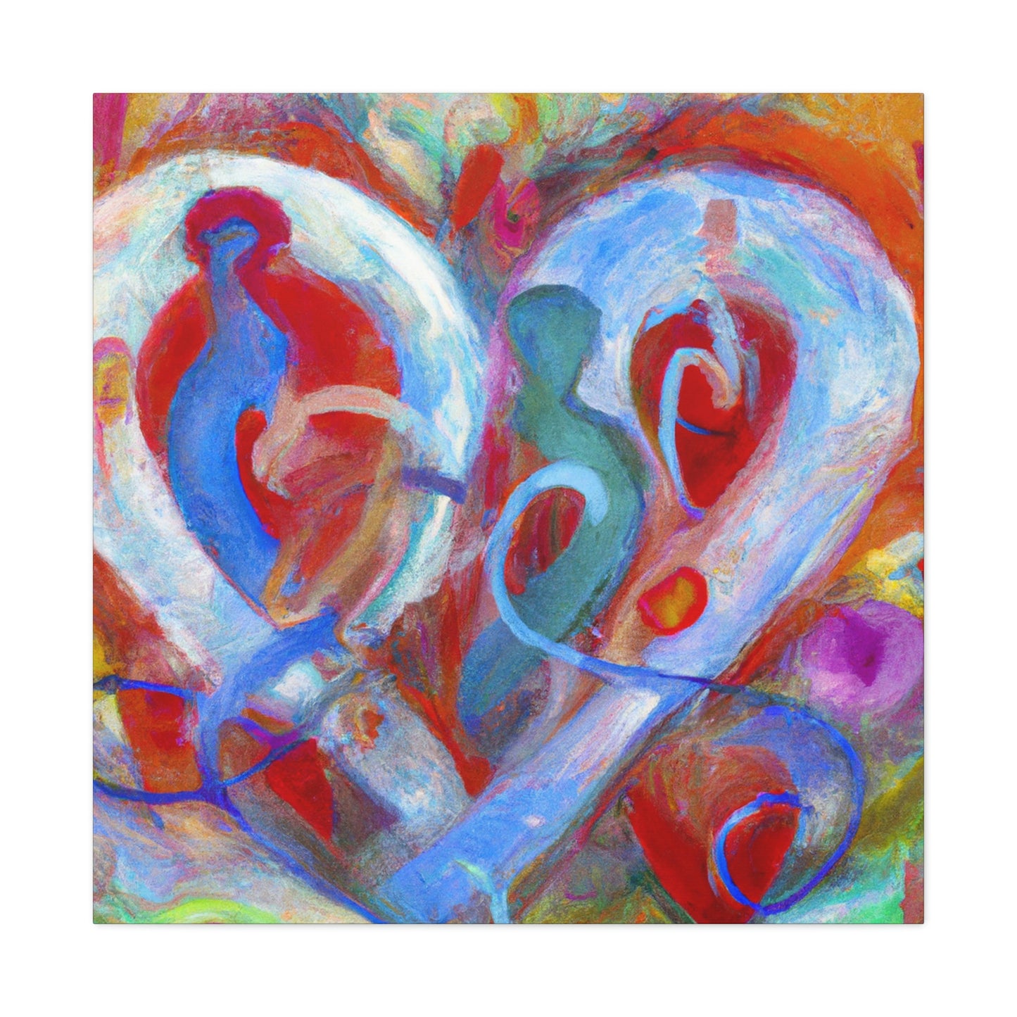 Twined Love Hearts - Canvas