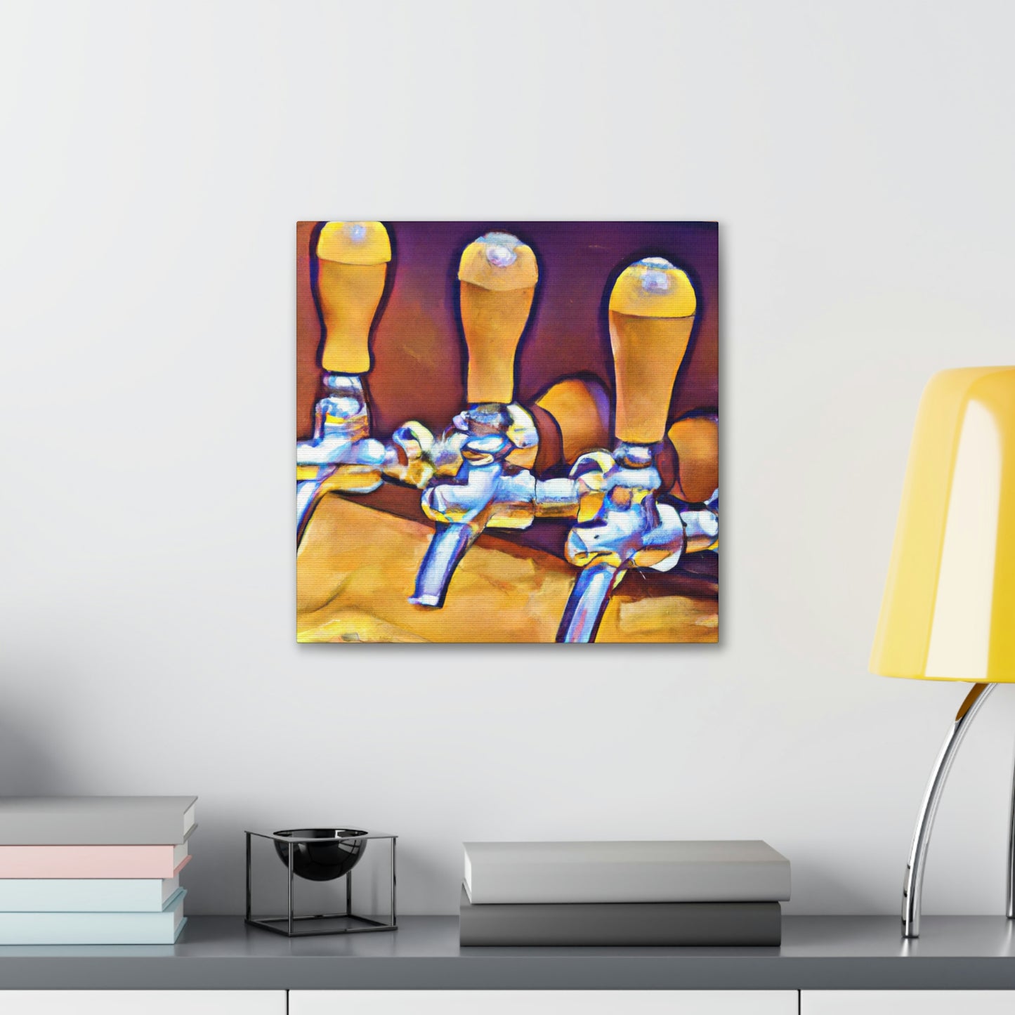 Pouring Night Bar Tap - Canvas