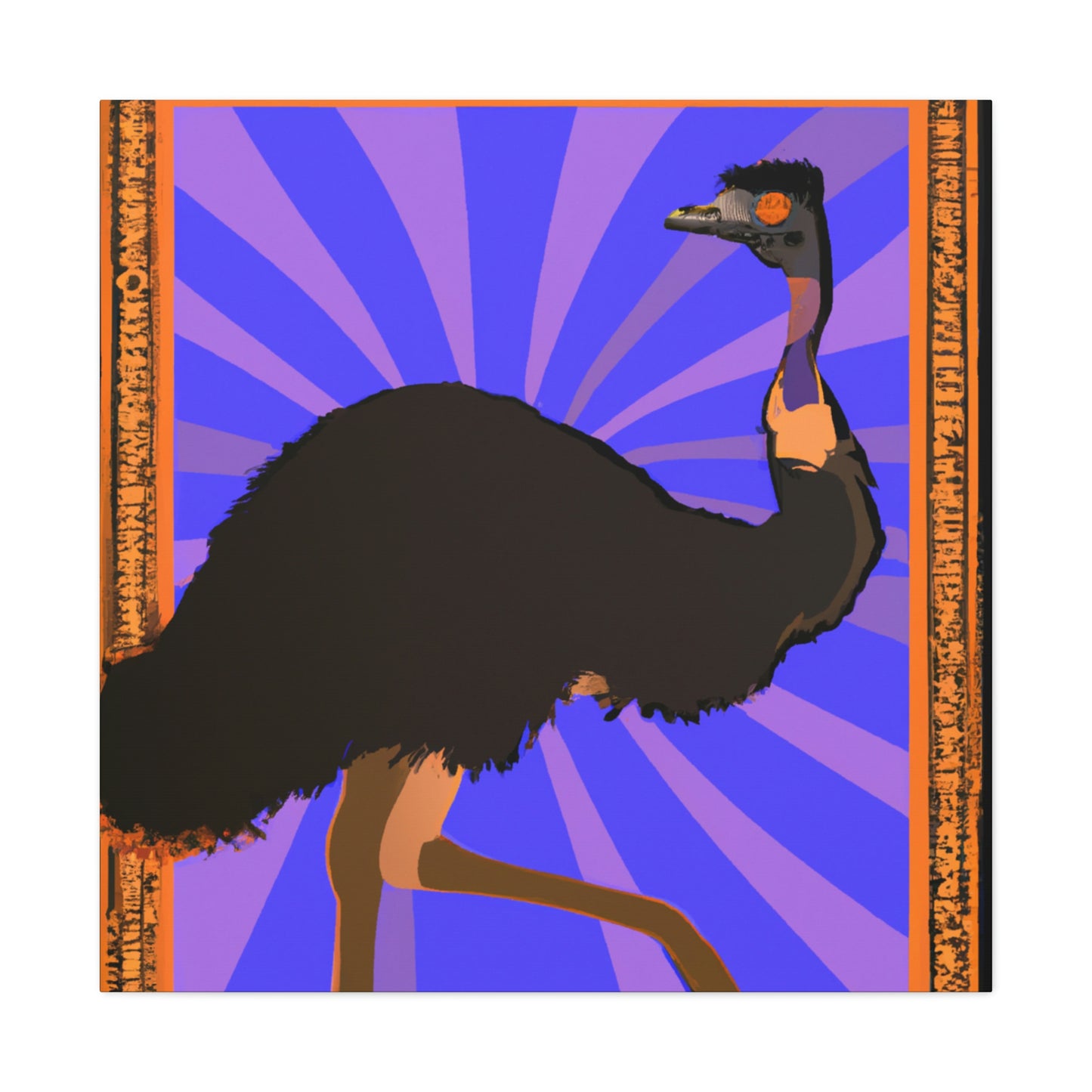 "Emu in Artful Flight" - Canvas