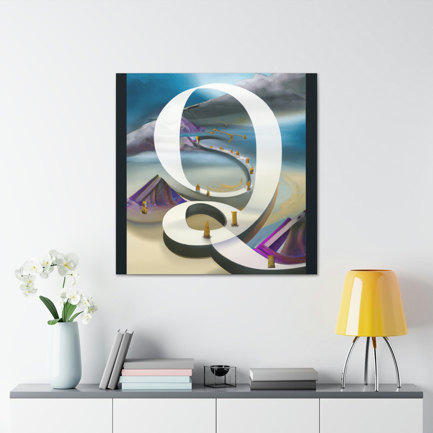 "Q in Art Deco" - Canvas