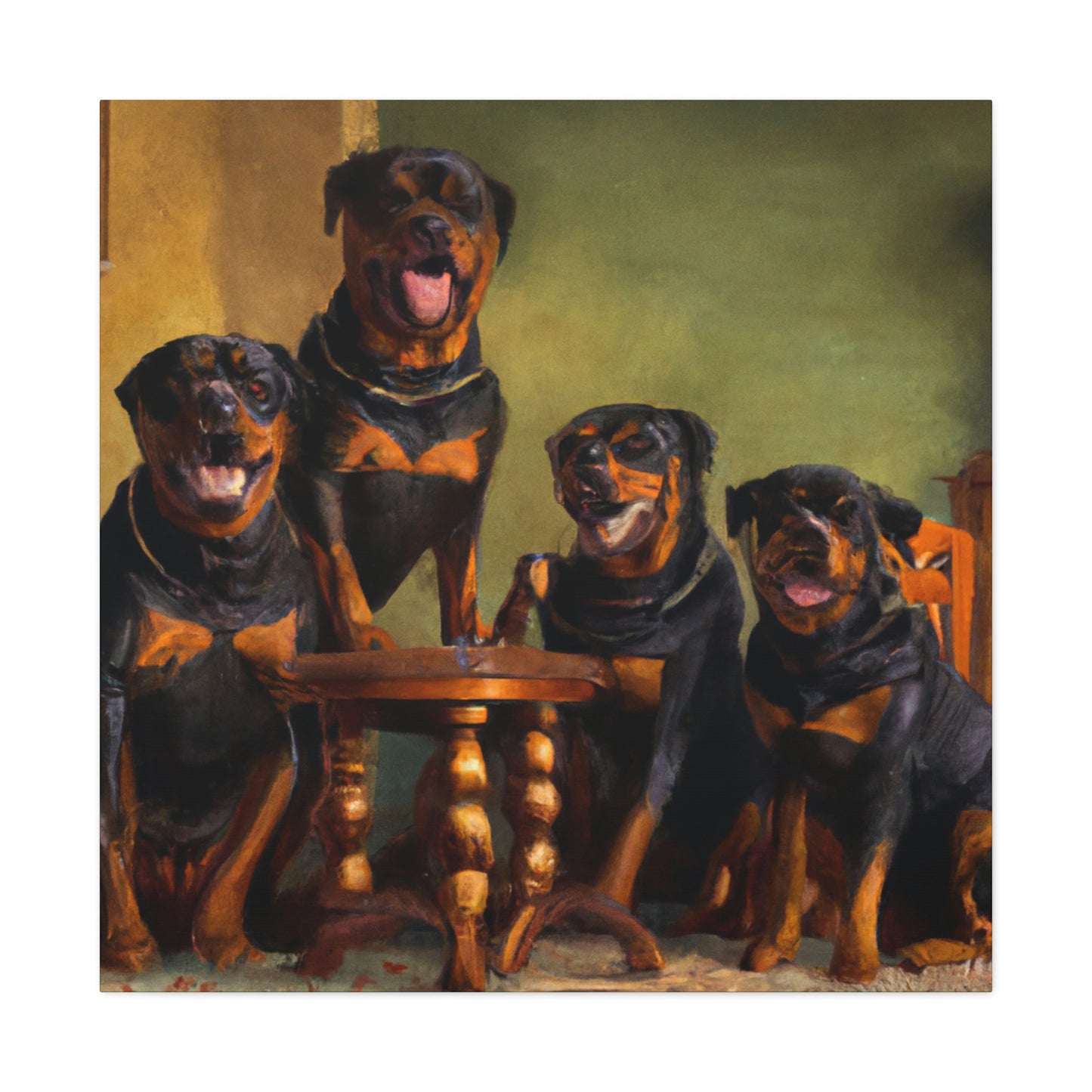 A Rottweiler's Regard - Canvas