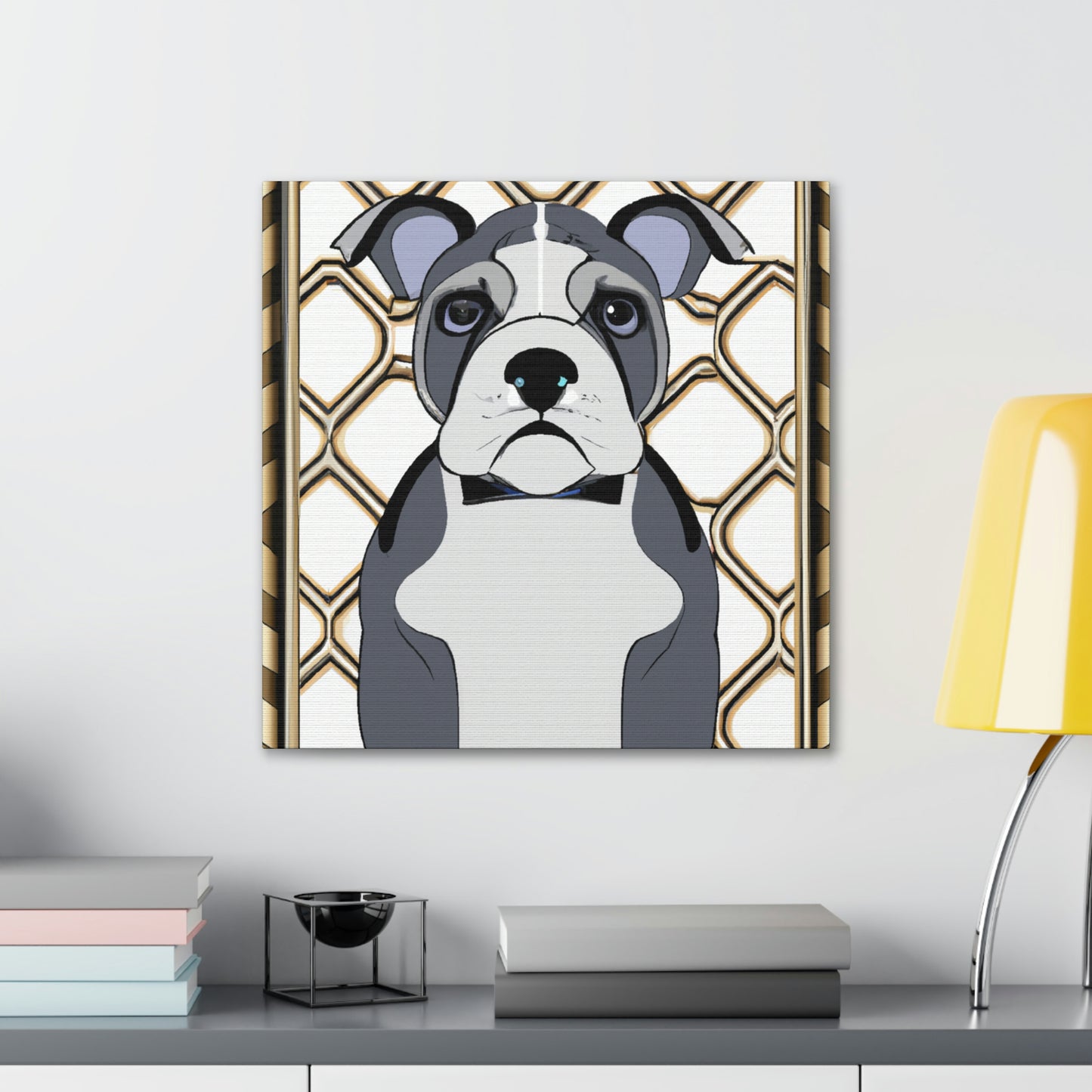 "Bulldog in Deco Style" - Canvas