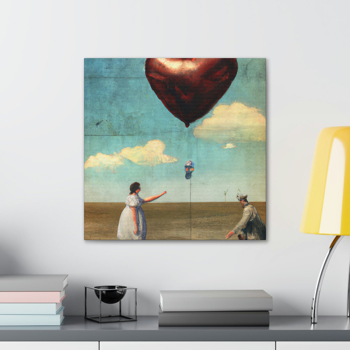 "Heart Balloon Ascension" - Canvas